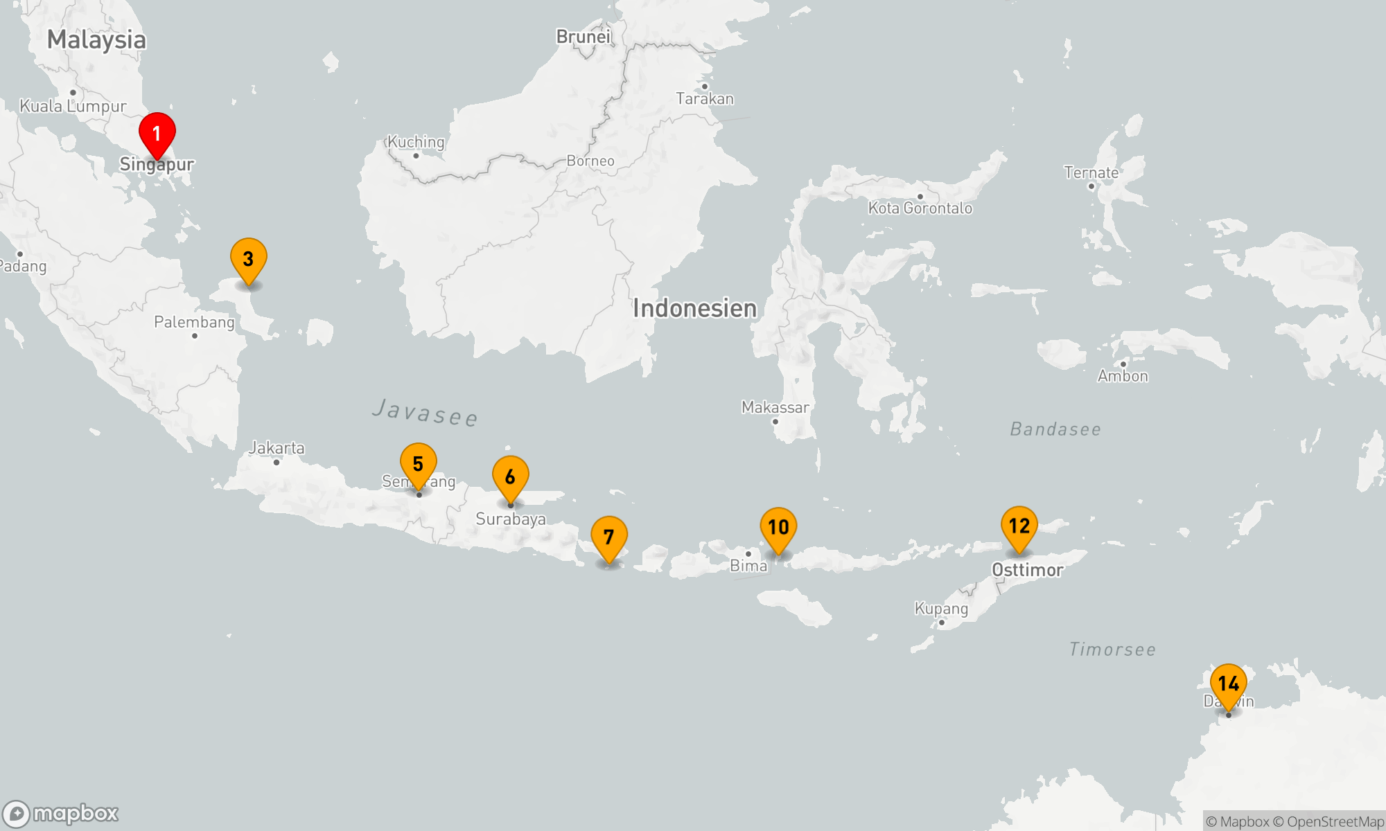 Route 13 Nächte - Heilige Tempel und Naturschätze in Indonesien