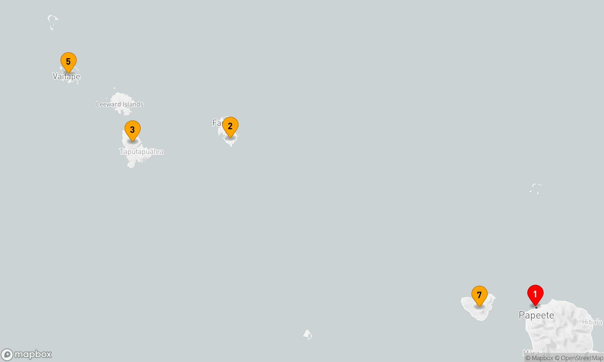 Route 7 Nächte - Perlen der Gesellschaftsinseln
