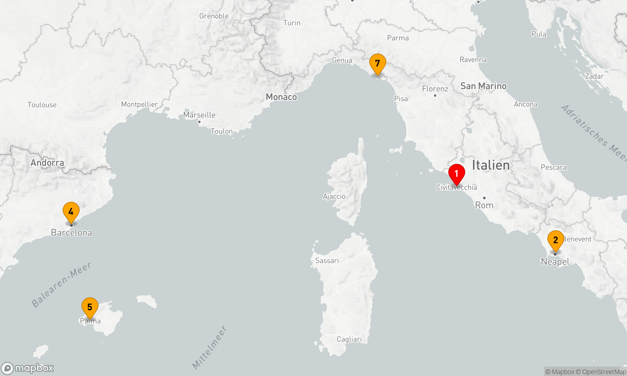 Route 7 Nächte - KREUZFAHRT WESTLICHES MITTELMEER