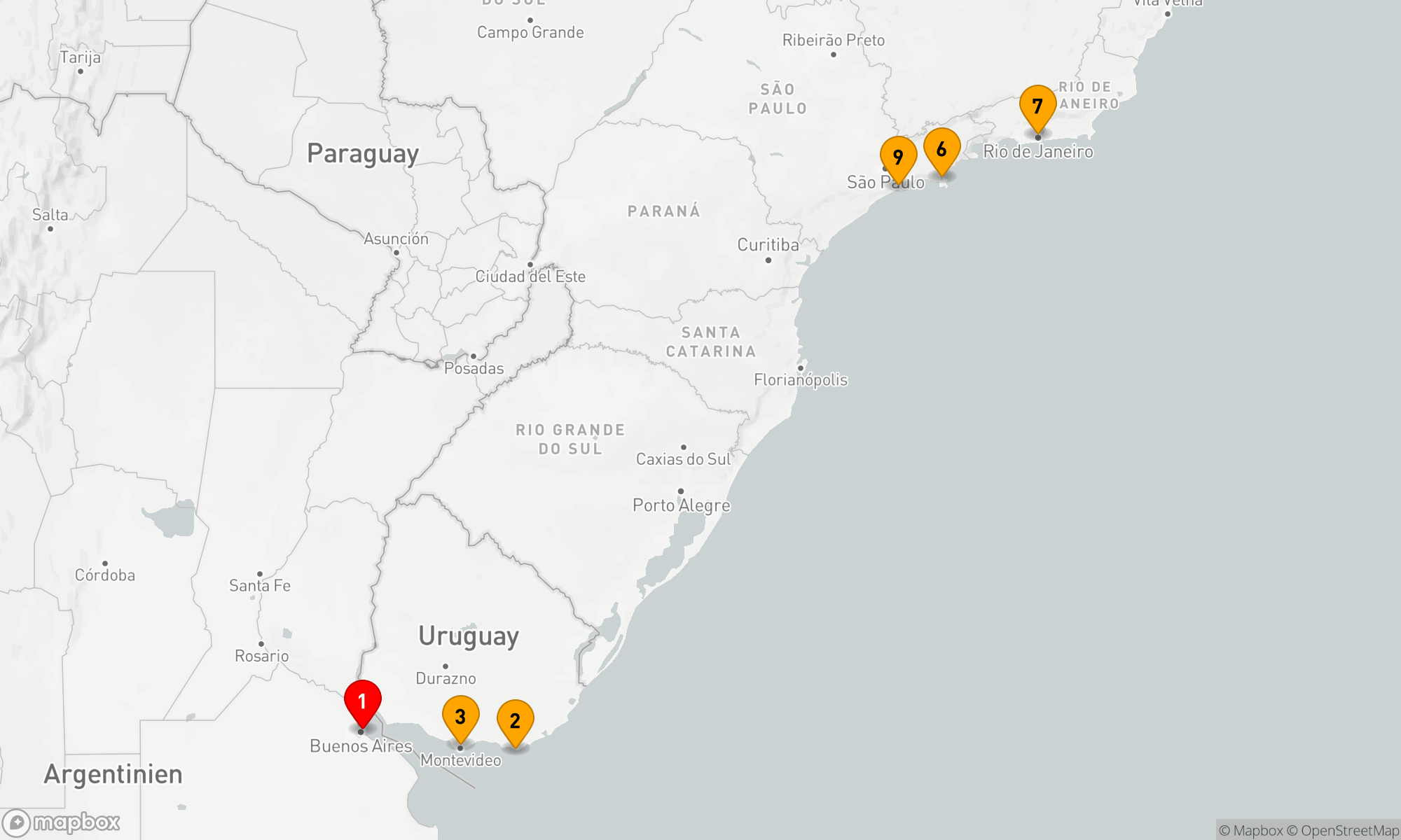 Route 8 Nächte - ARGENTINIEN,  BRASILIEN & URUGUAY