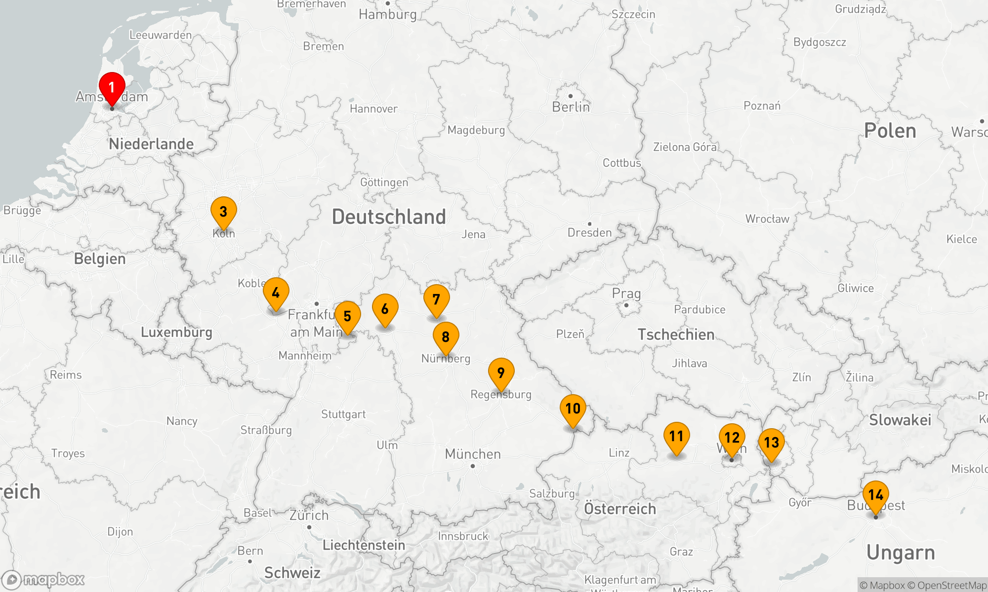 Route 14 Nächte - Die Pracht Europas in der Vorsaison
