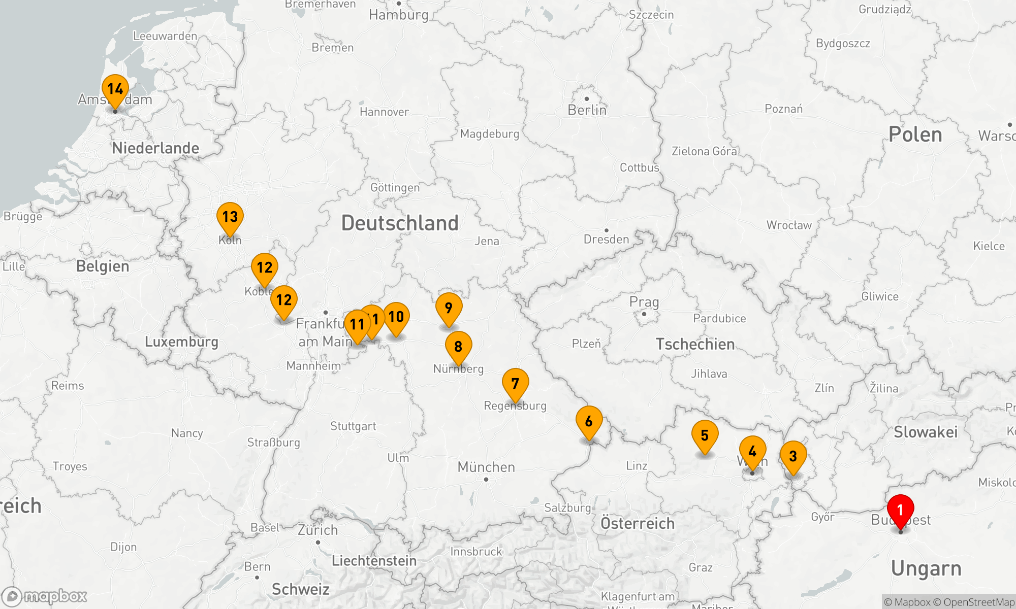 Route 14 Nächte - Die Pracht Europas in der Vorsaison