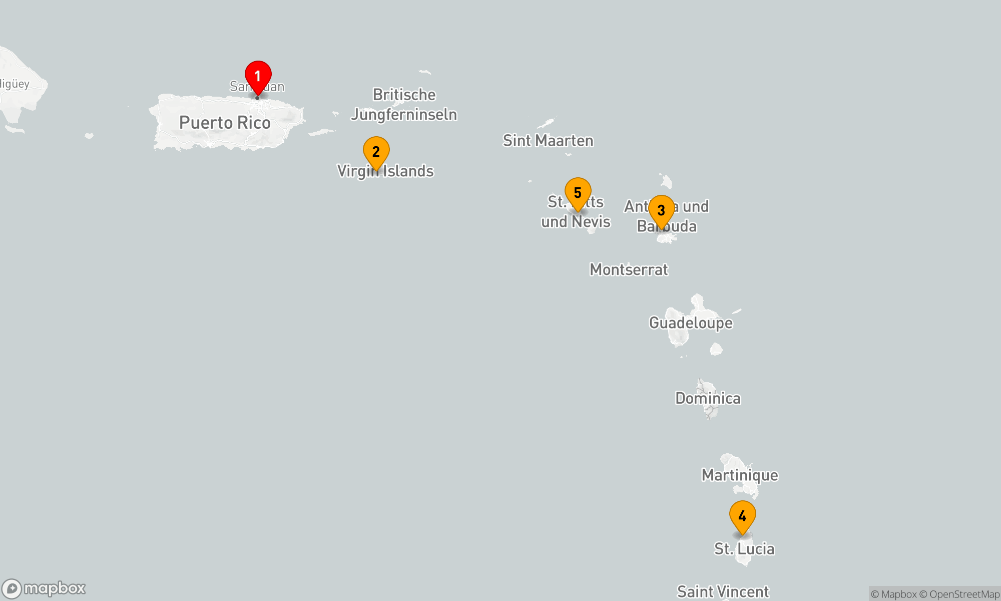 Route 6 Nächte - KREUZFAHRT IN DER SÜDLICHEN KARIBIK