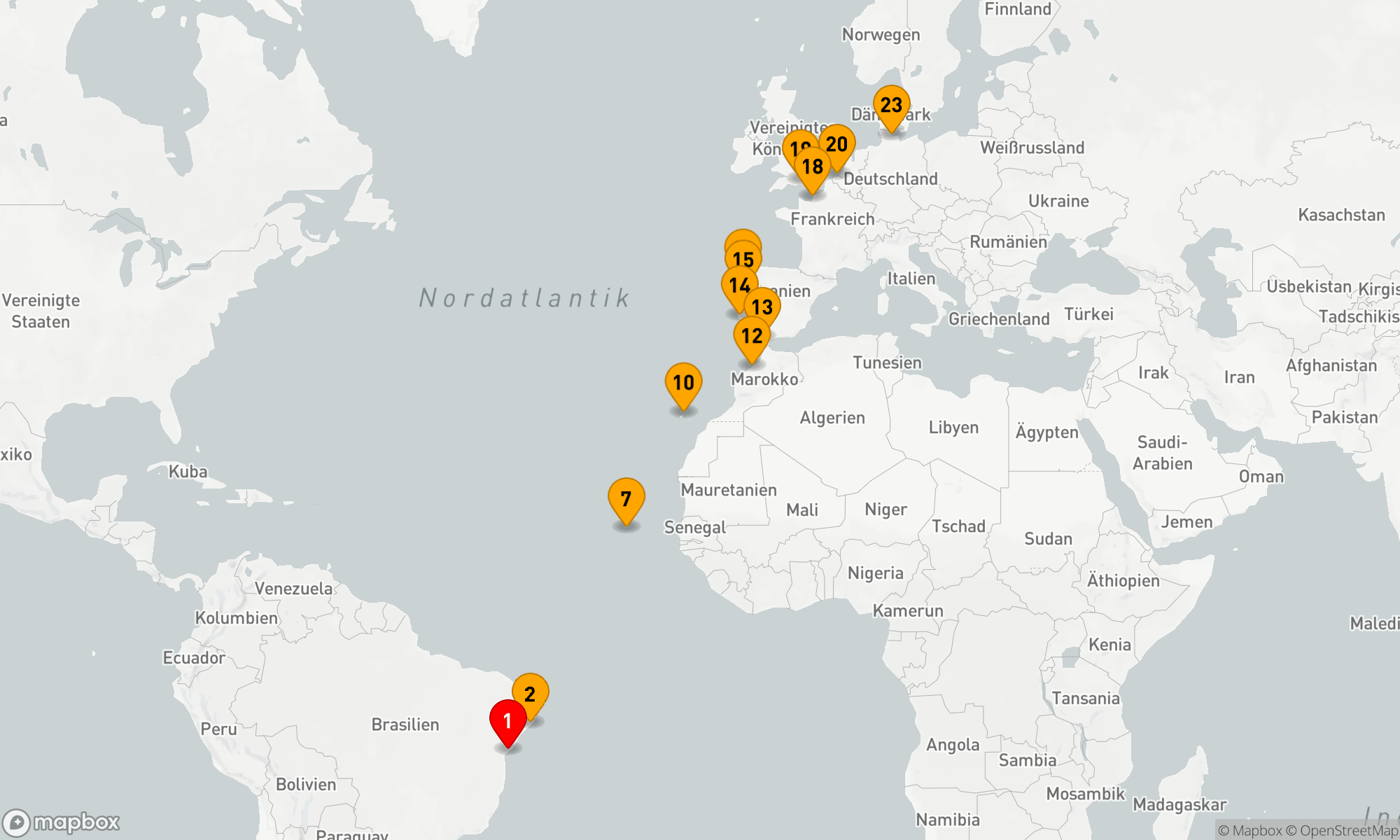 Route 22 Nächte - Von Tropen zu Hanse: Eine Atlantikreise