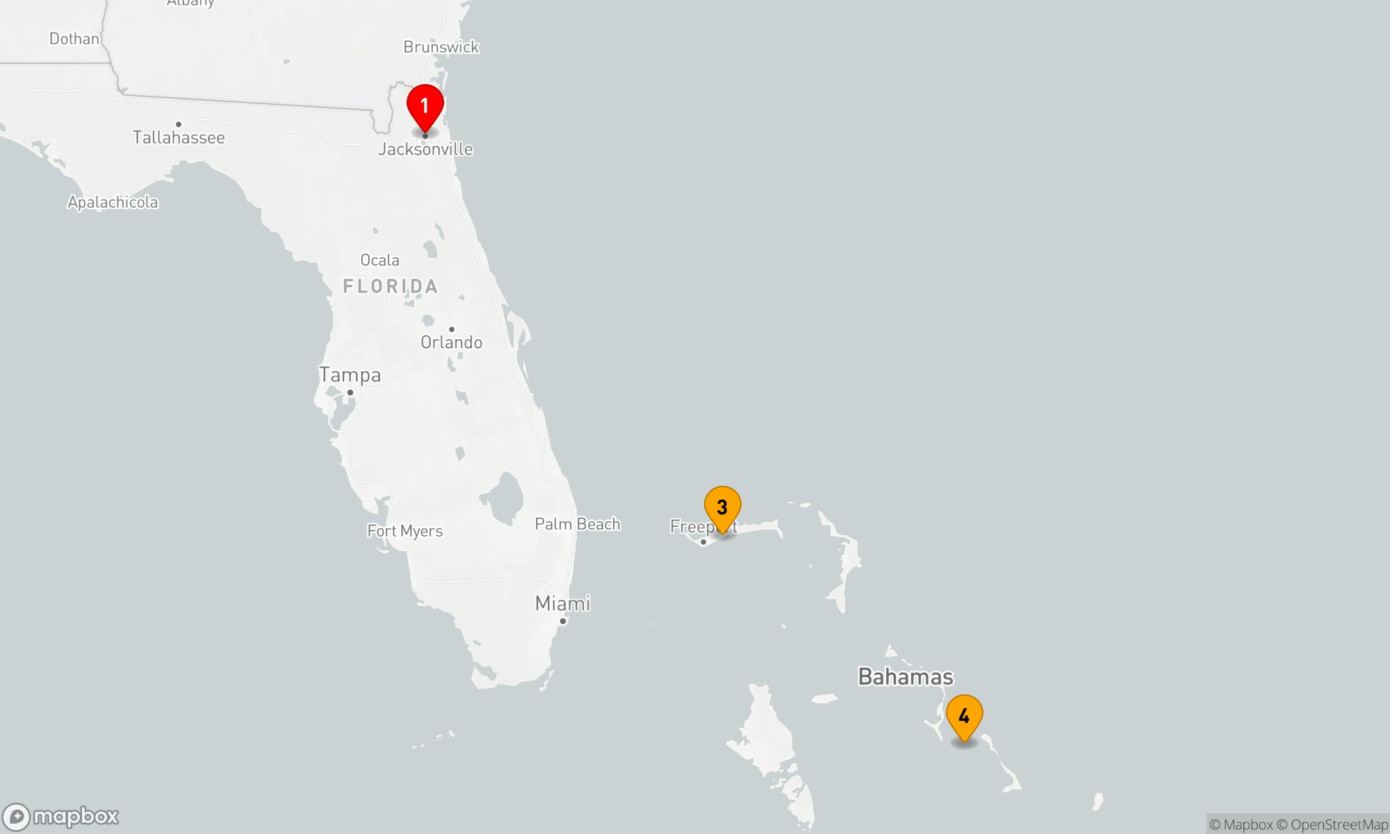 Route 5 Nächte - BAHAMAS
