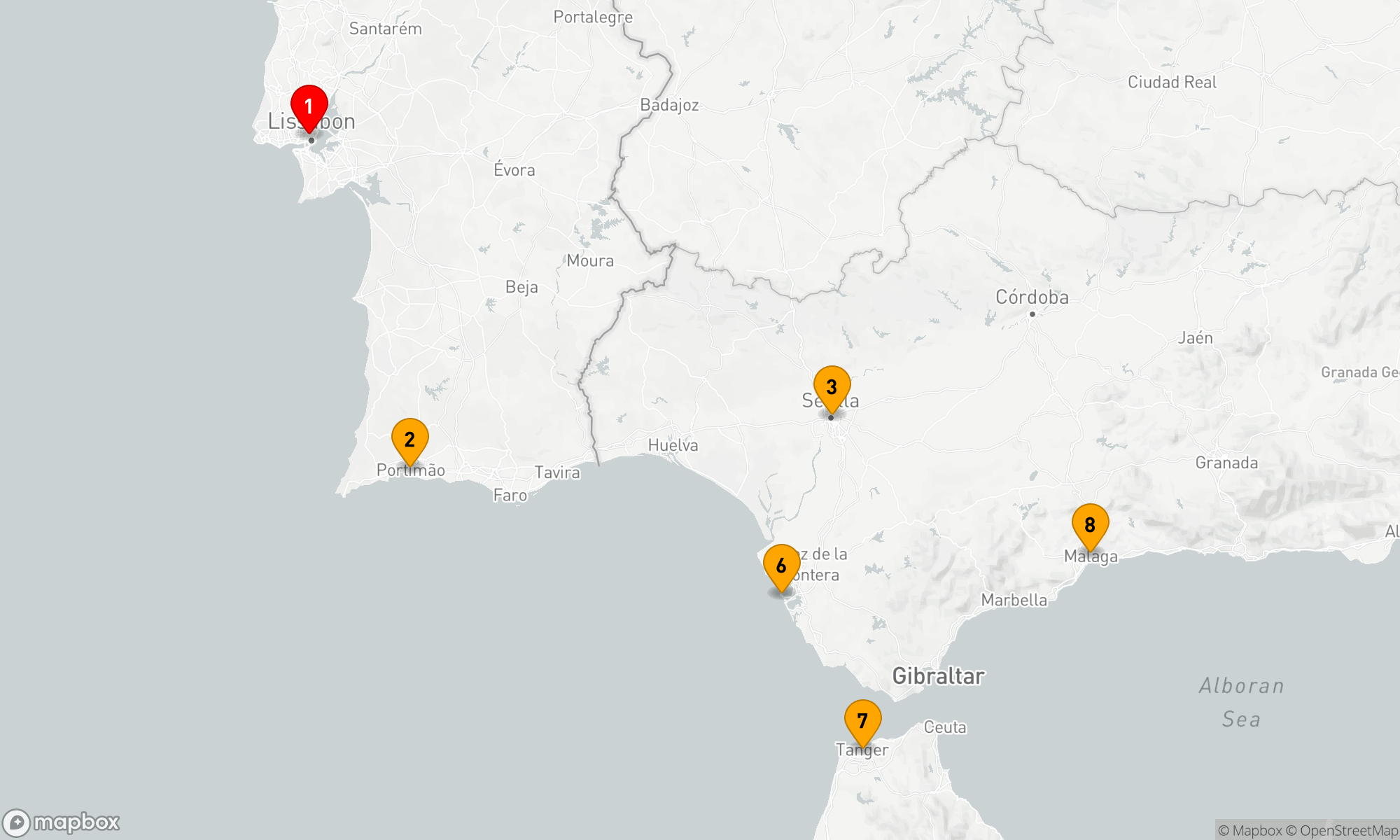 Route 7 Nächte - PORTUGAL,  SPANIEN & MAROKKO KREUZFAHRT: LISSABON,  SEVILLA & TANGIER