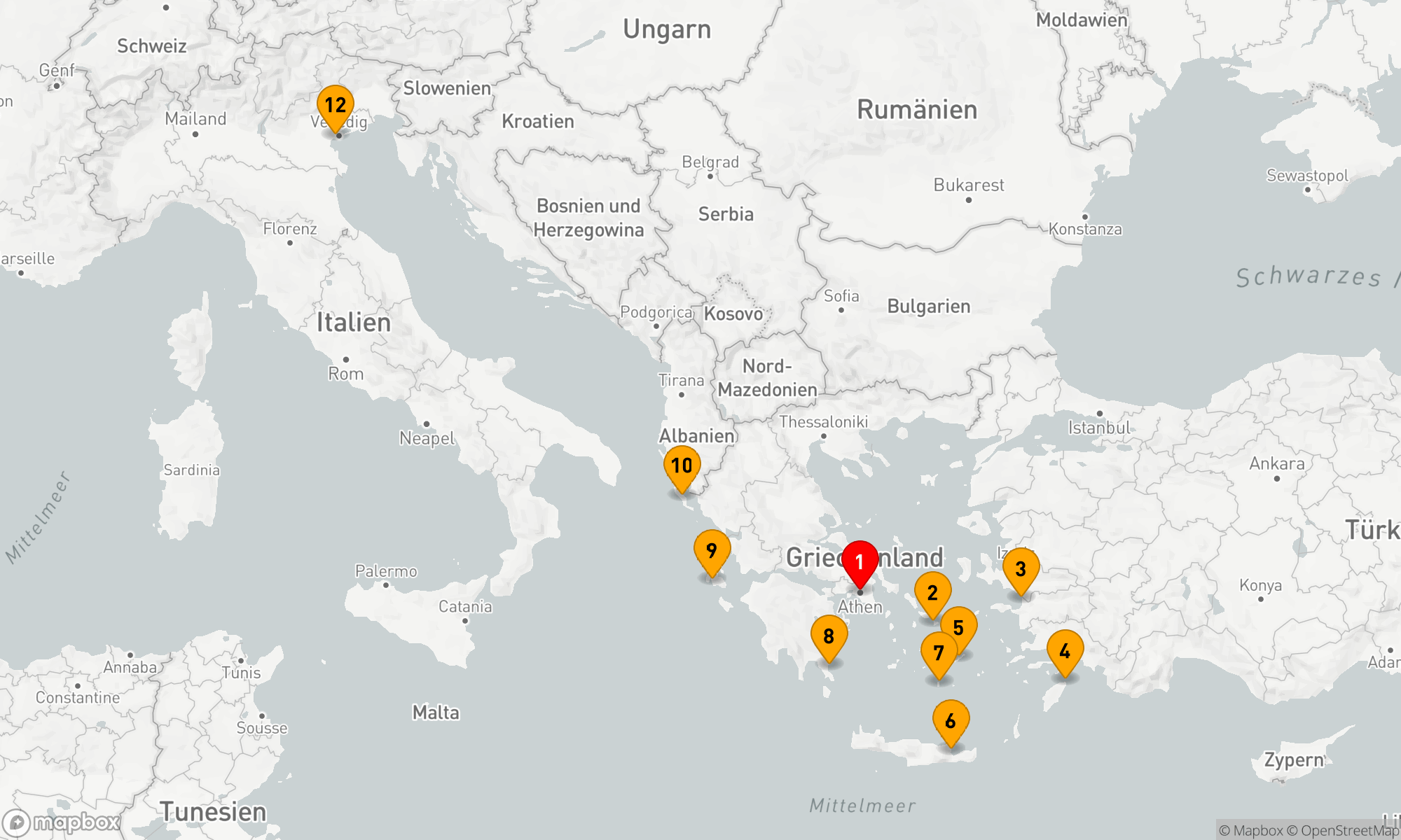 Route 11 Nächte - GRIECHENLAND INTENSIV KREUZFAHRT: MYKONOS,  RHODOS & KRETA