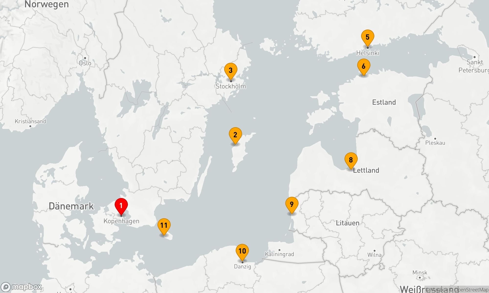 Route 11 Nächte - INTENSIVKREUZFAHRT OSTSEE: STOCKHOLM,  HELSINKI & KOPENHAGEN