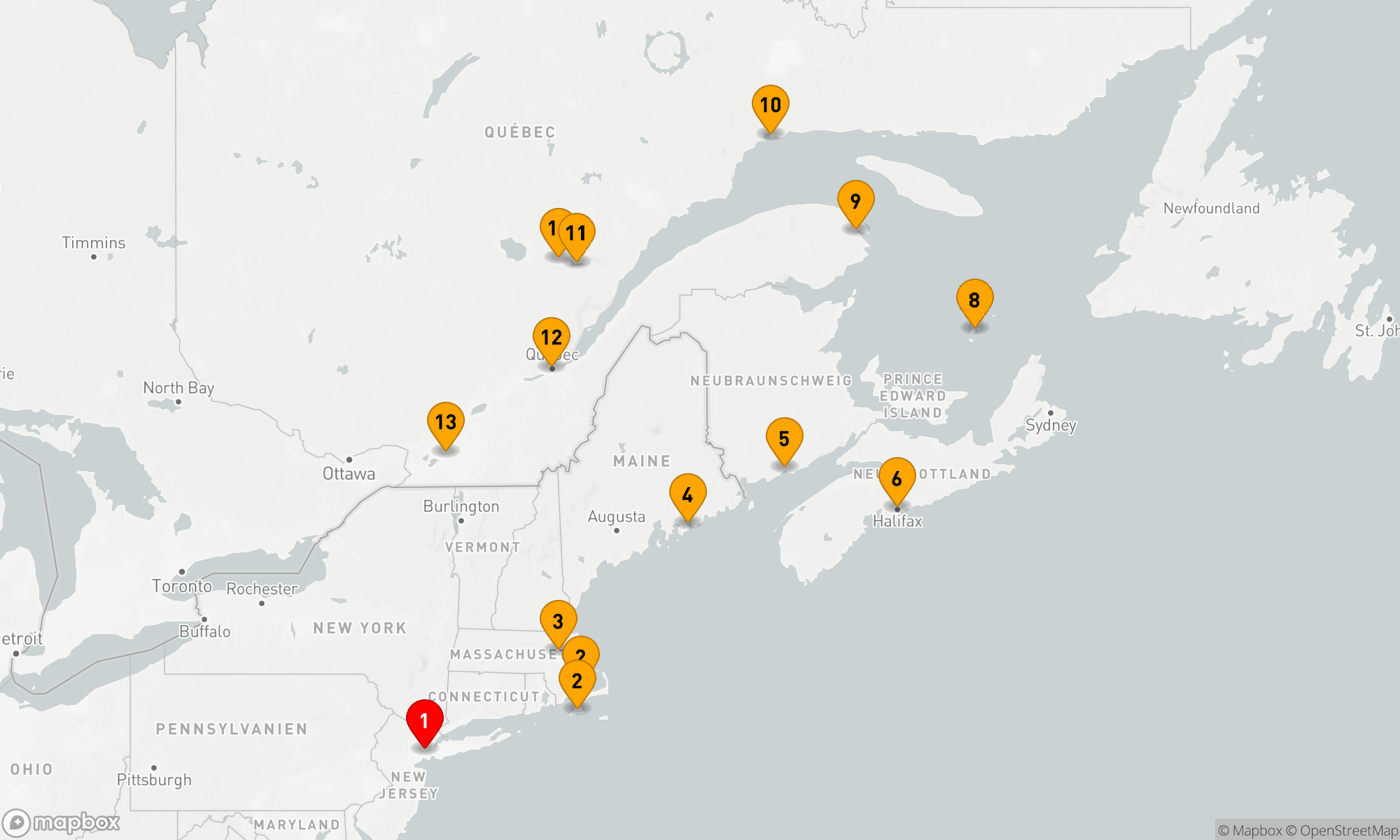 Route 12 Nächte - KANADA & NEW ENGLAND INTENSIVE KREUZFAHRT: BOSTON,  HALIFAX & QUEBEC