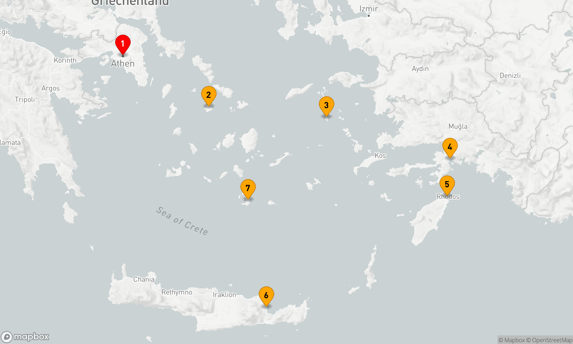 Route 7 Nächte - GRIECHENLAND INTENSIV KREUZFAHRT: PATMOS,  RHODOS & KRETA