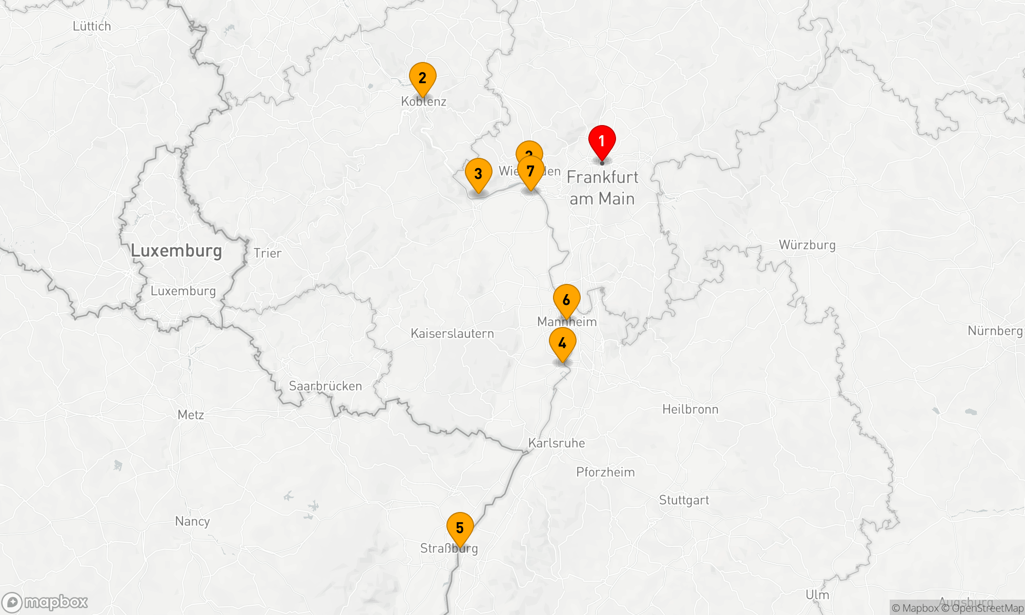 Route 7 Nächte - Kurs Rhein Weihnachten Süd