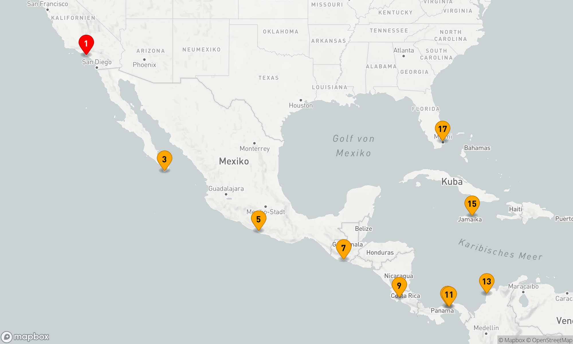 Route 16 Nächte - Von Küste zu Küste: Entdeckungsreise durch Mittelamerika