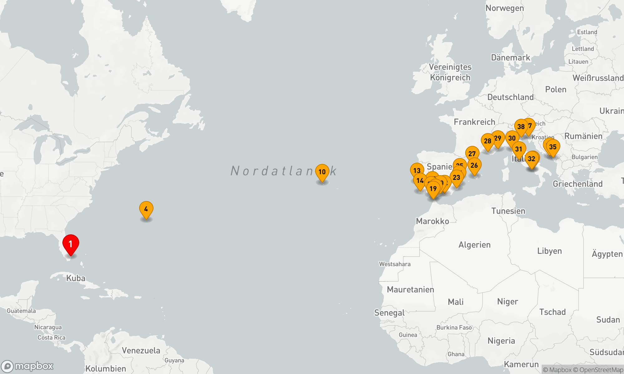 Route 37 Nächte - GROSSE TRANSATLANTISCHE REISE VON MIAMI NACH VENEDIG
