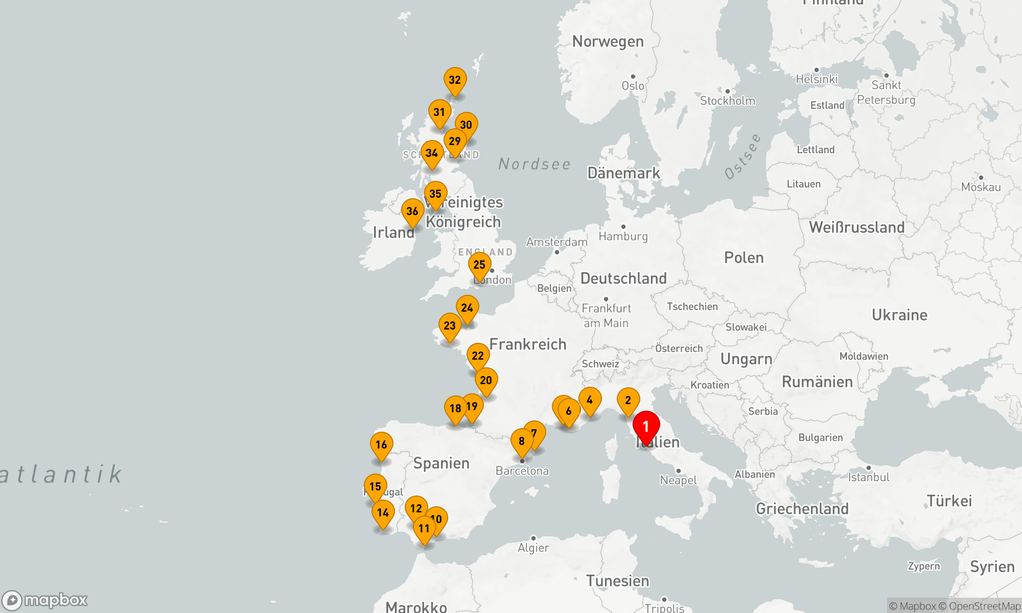 Route 35 Nächte - GROSSE REISE VON ROM NACH DUBLIN