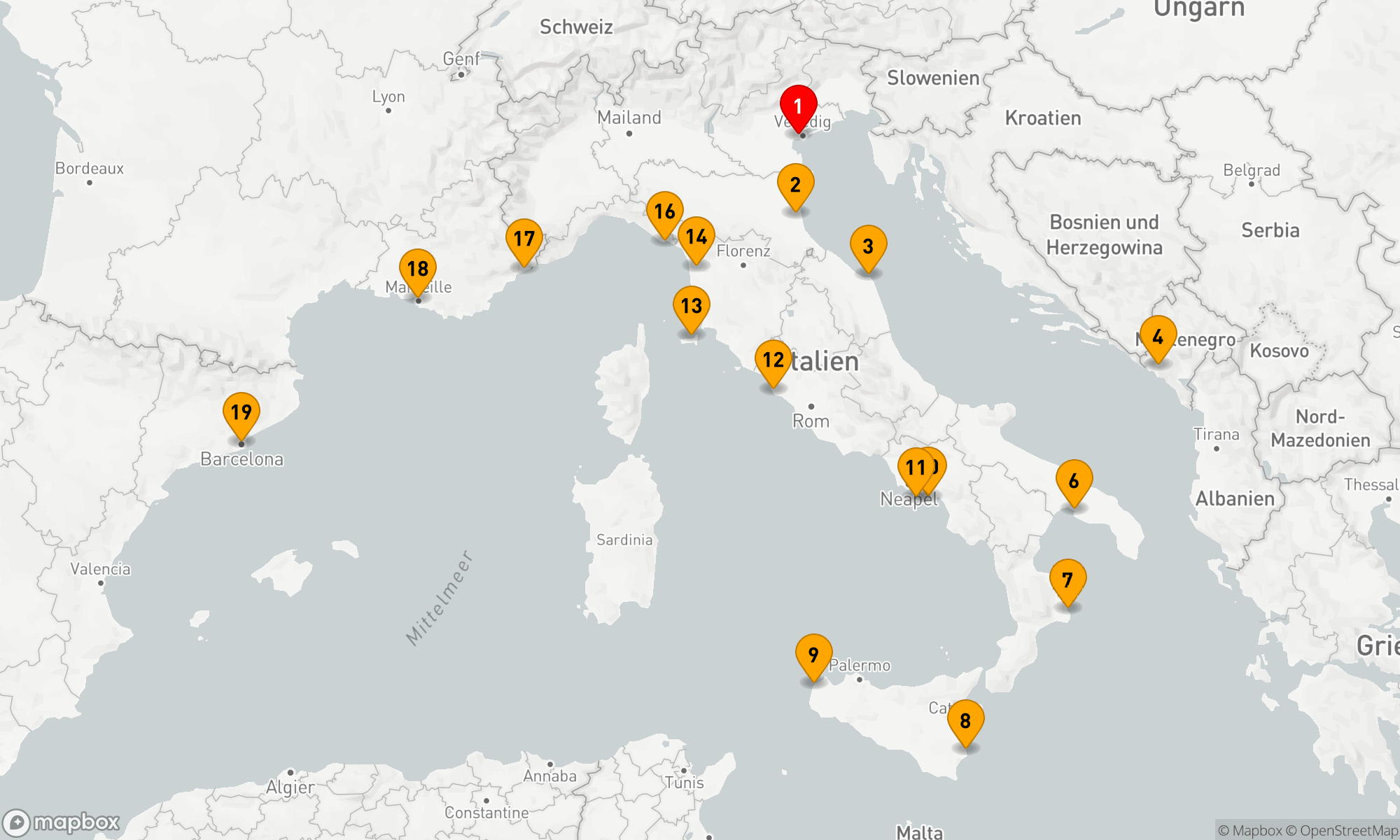 Route 18 Nächte - ITALIEN INTENSIV KREUZFAHRT: TARANTO,  AMALFI & SORRENTO