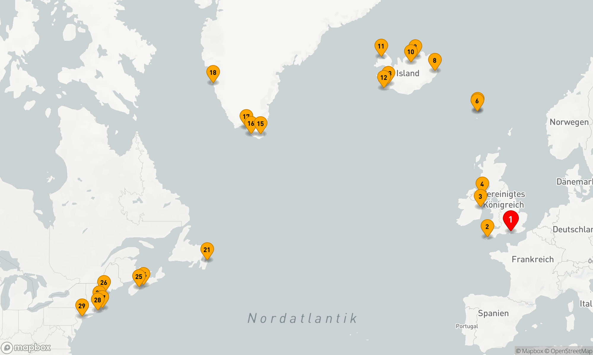 Route 28 Nächte - TRANSATLANTIK-KREUZFAHRT VON PORTSMOUTH NACH NEW YORK