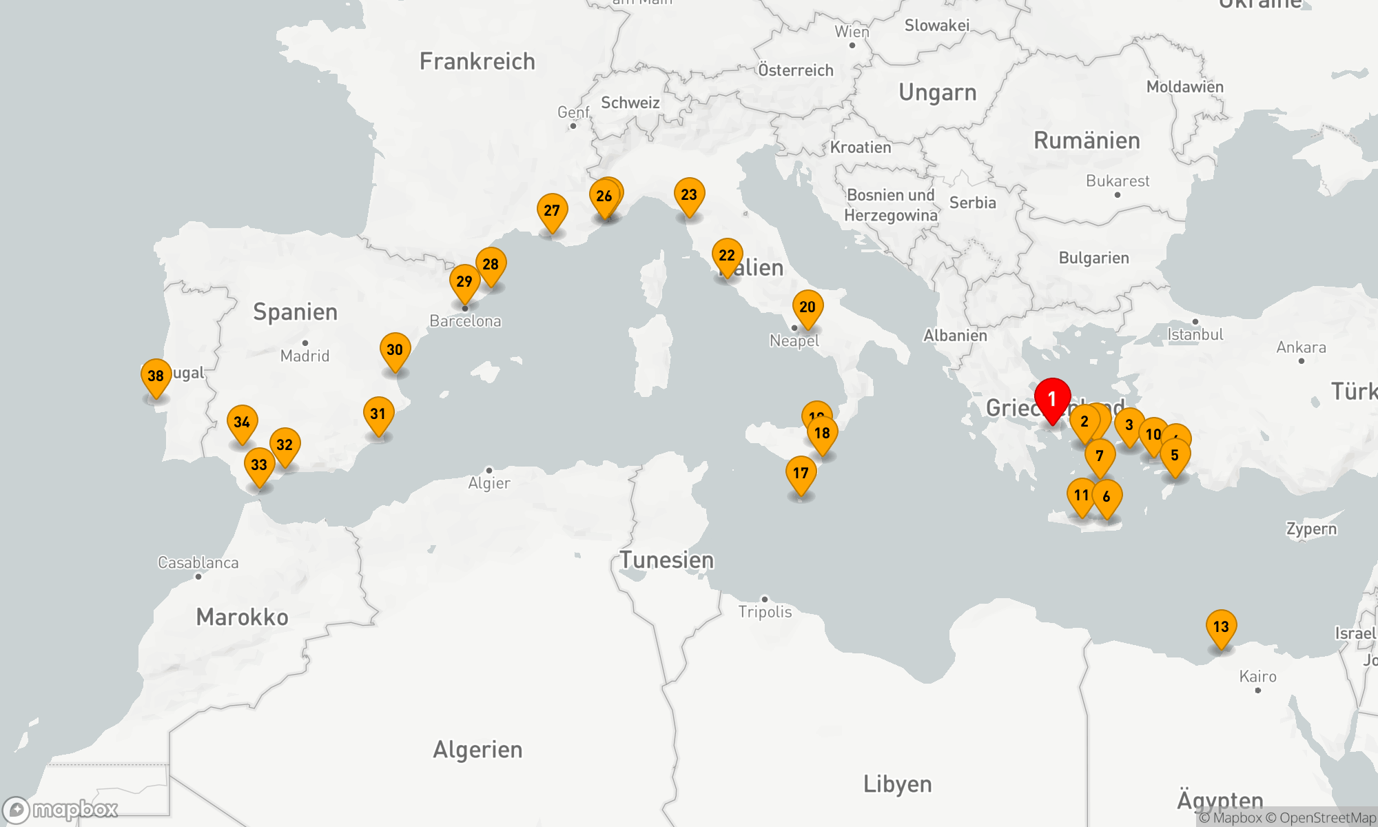 Route 38 Nächte - GROSSE REISE ATHEN-LISSABON