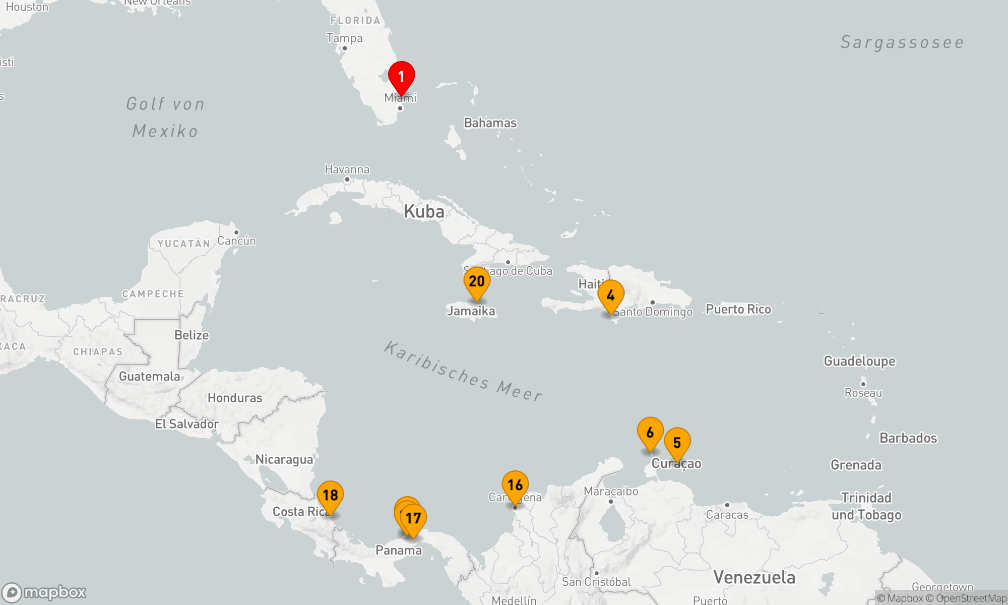 Route 21 Nächte - SÜDLICHE KARIBIK & PANAMA KANAL: ABC INSELN