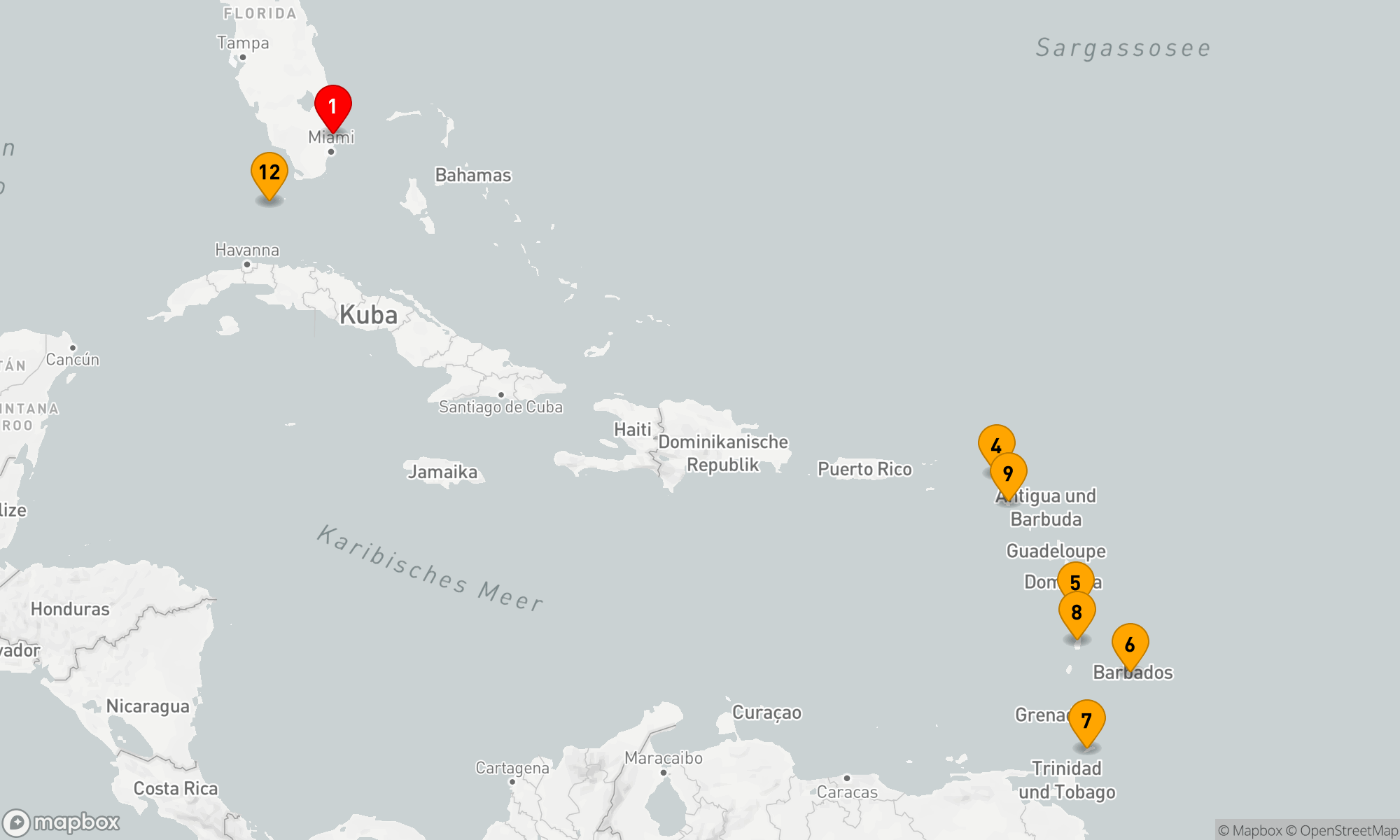 Route 12 Nächte - ÖSTLICHE KARIBIK: BARBADOS,  ST. LUCIA & ST. KITTS