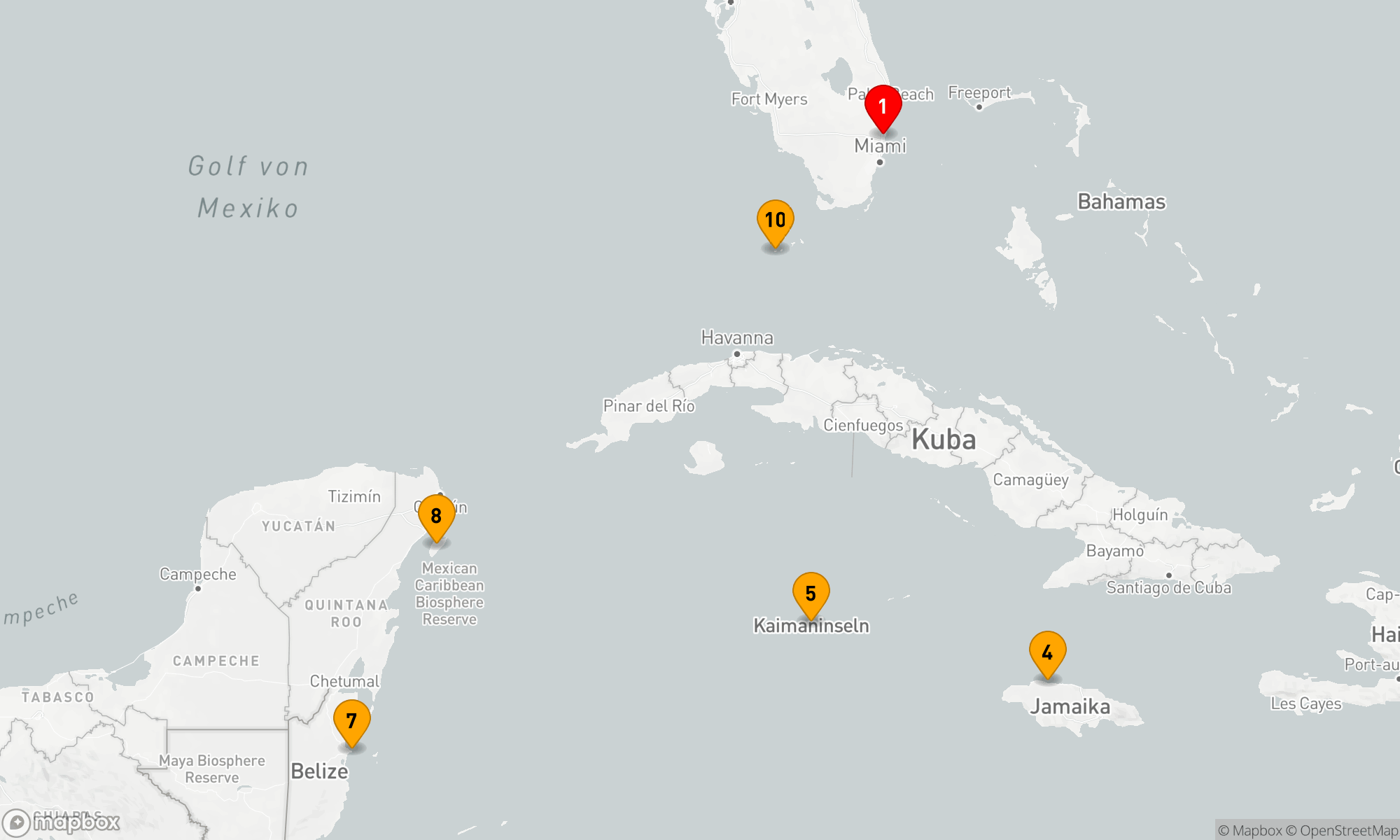 Route 10 Nächte - WESTLICHE KARIBIK: GROSSE ANTILLEN,  BELIZE UND MEXIKO