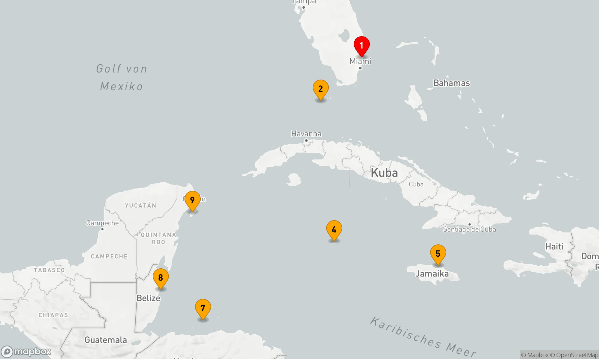 Route 10 Nächte - WESTLICHE KARIBIK: GROSSE ANTILLEN,  BELIZE UND MEXIKO