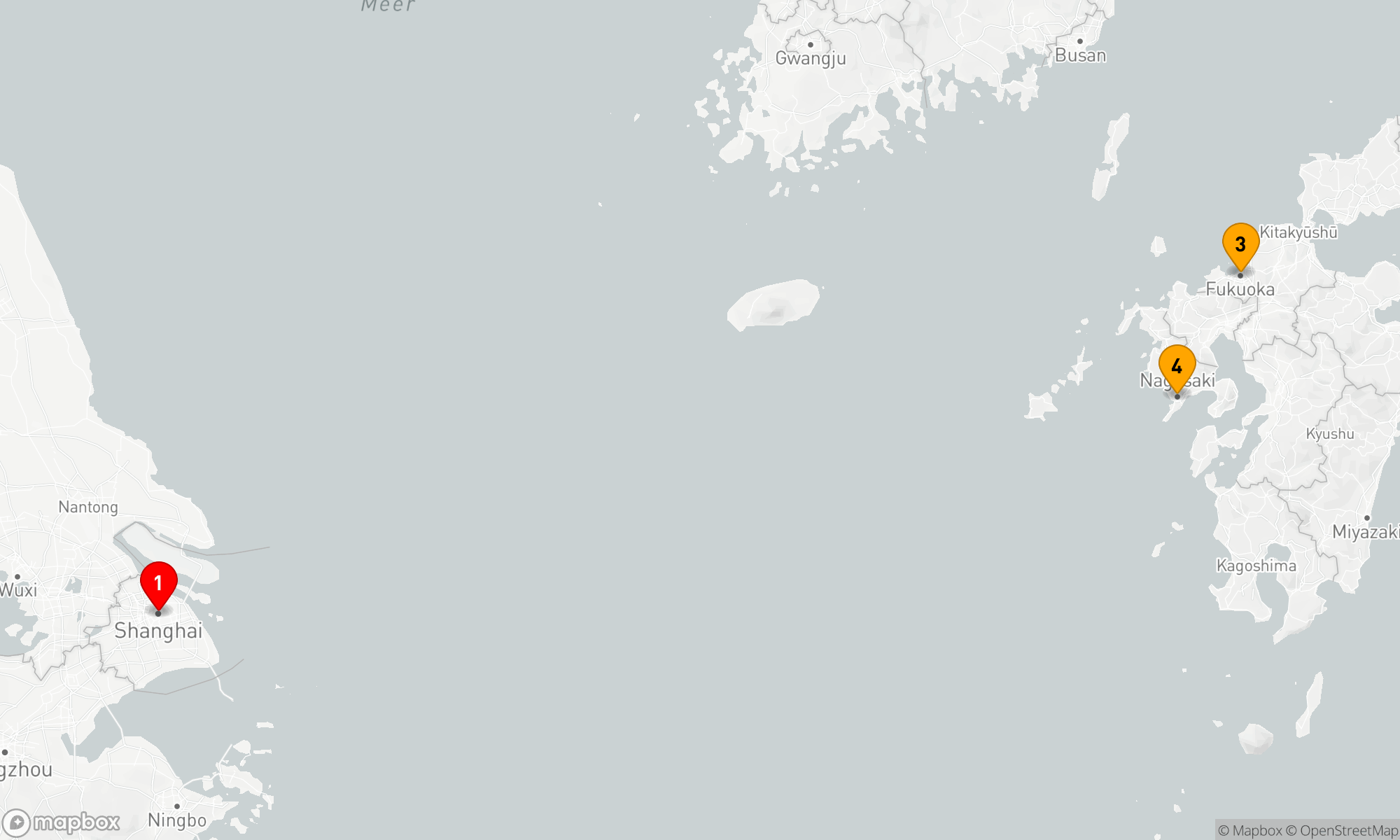 Route 5 Nächte - FUKUOKA & NAGASAKI KREUZFAHRT