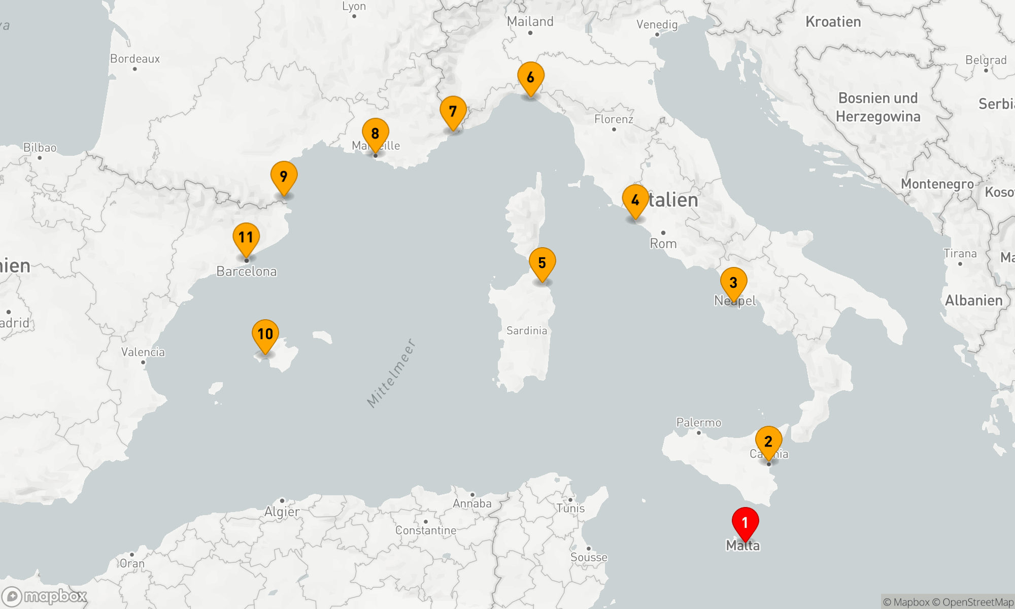 Route 10 Nächte - ROMANTIC MEDITERRANEAN