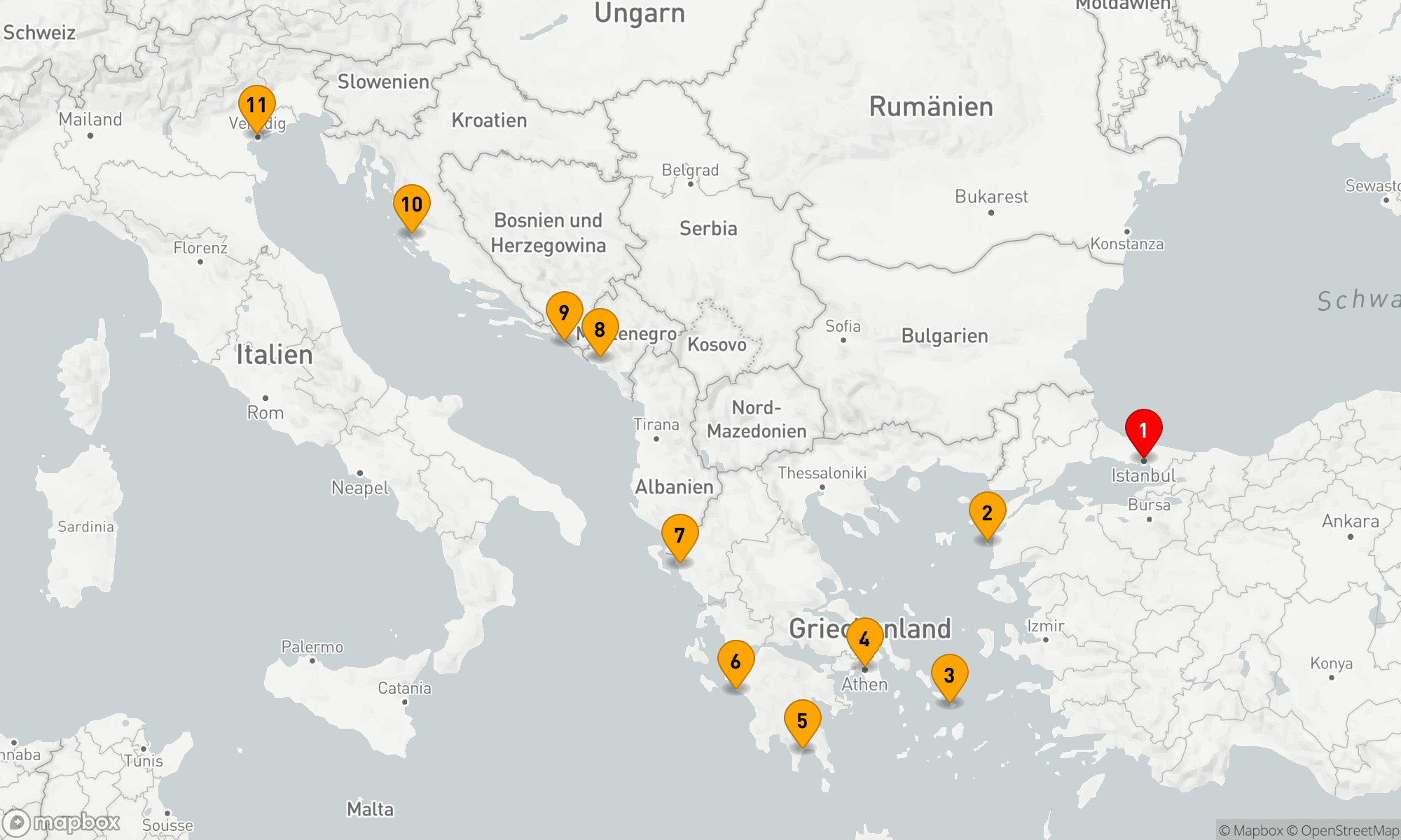 Route 10 Nächte - HELLENIC & DALMATIAN GEMS