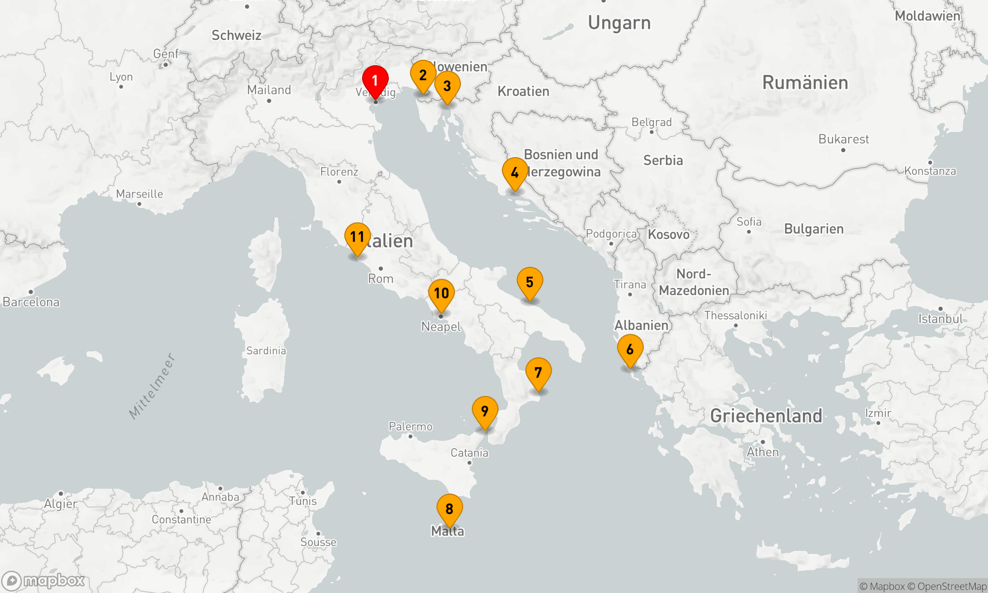 Route 10 Nächte - CROATIA & ITALY HOLIDAY