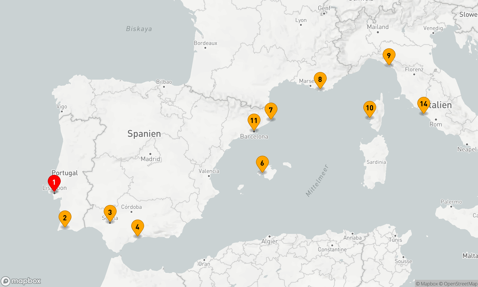 Route 14 Nächte - IBERIA & ITALIAN TREASURES
