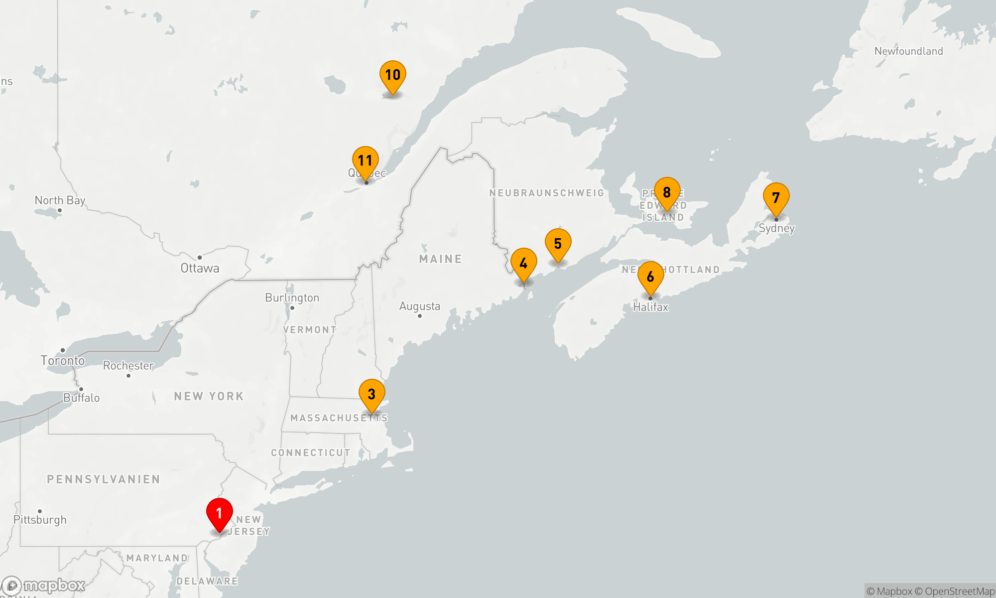 Route 11 Nächte - Neuengland und Kanada Entdeckerreise