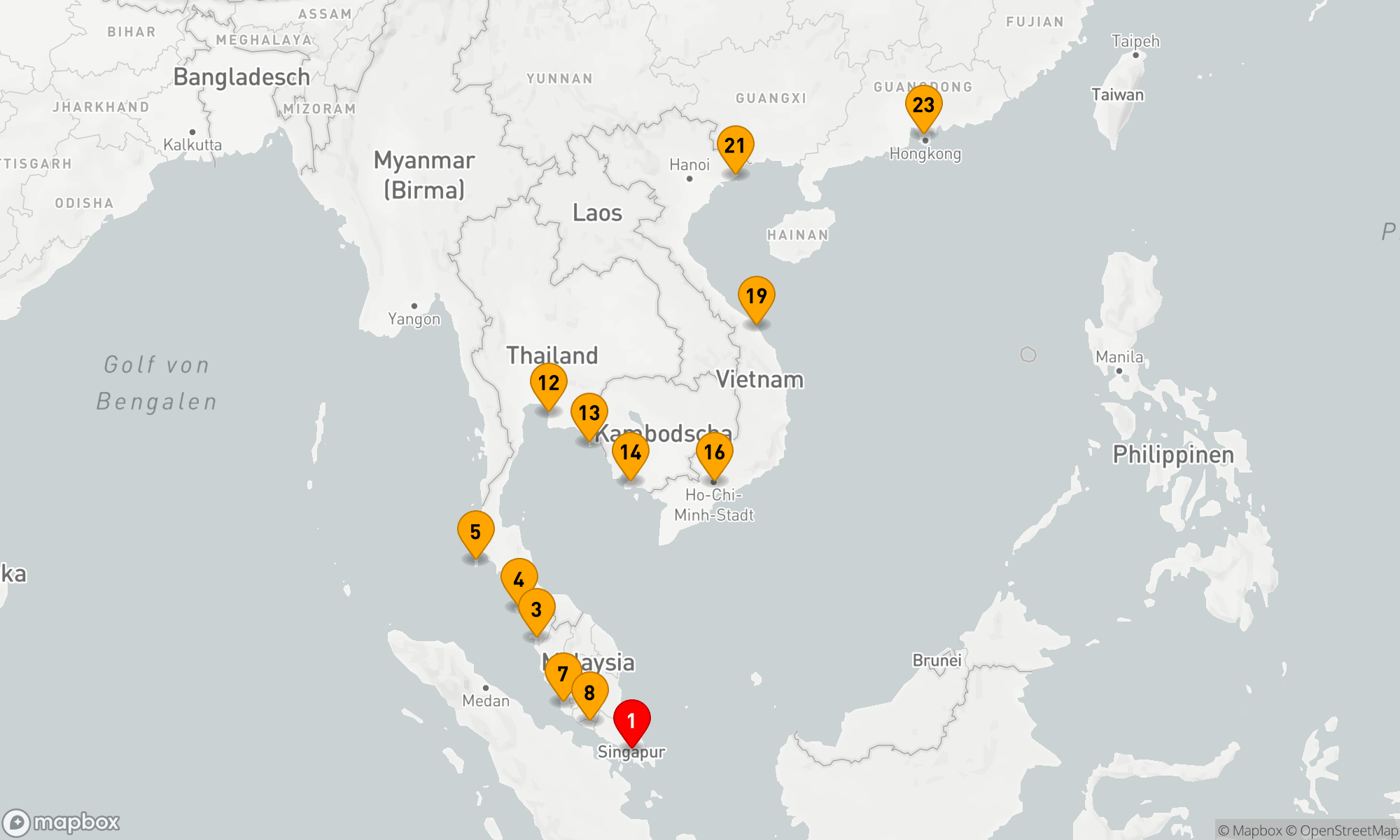 Route 22 Nächte - MALAYSIA,  THAILAND,  KAMBODSCHA & VIETNAM