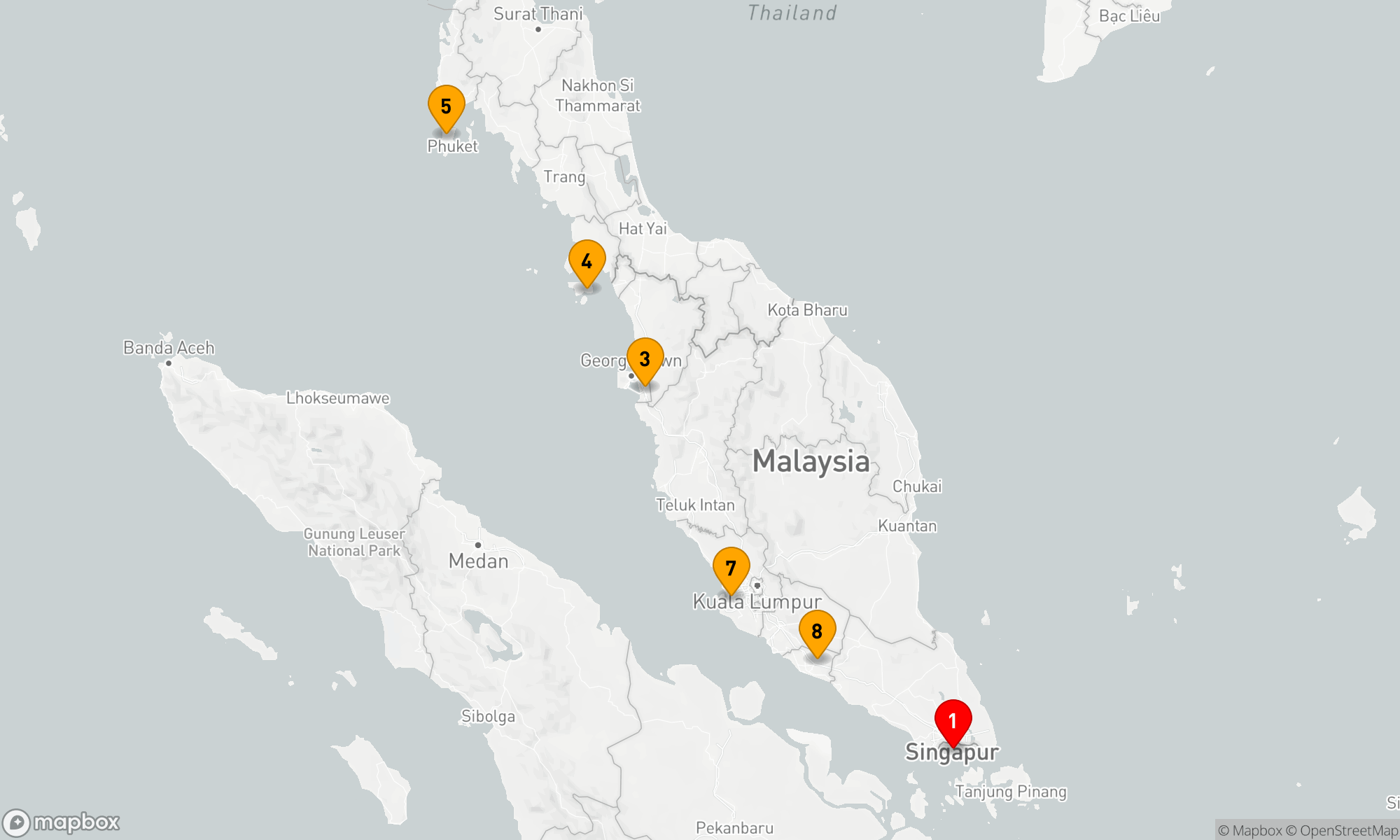 Route 8 Nächte - MALAYSIA & THAILAND: MALACCA STRAIT EXPLORER
