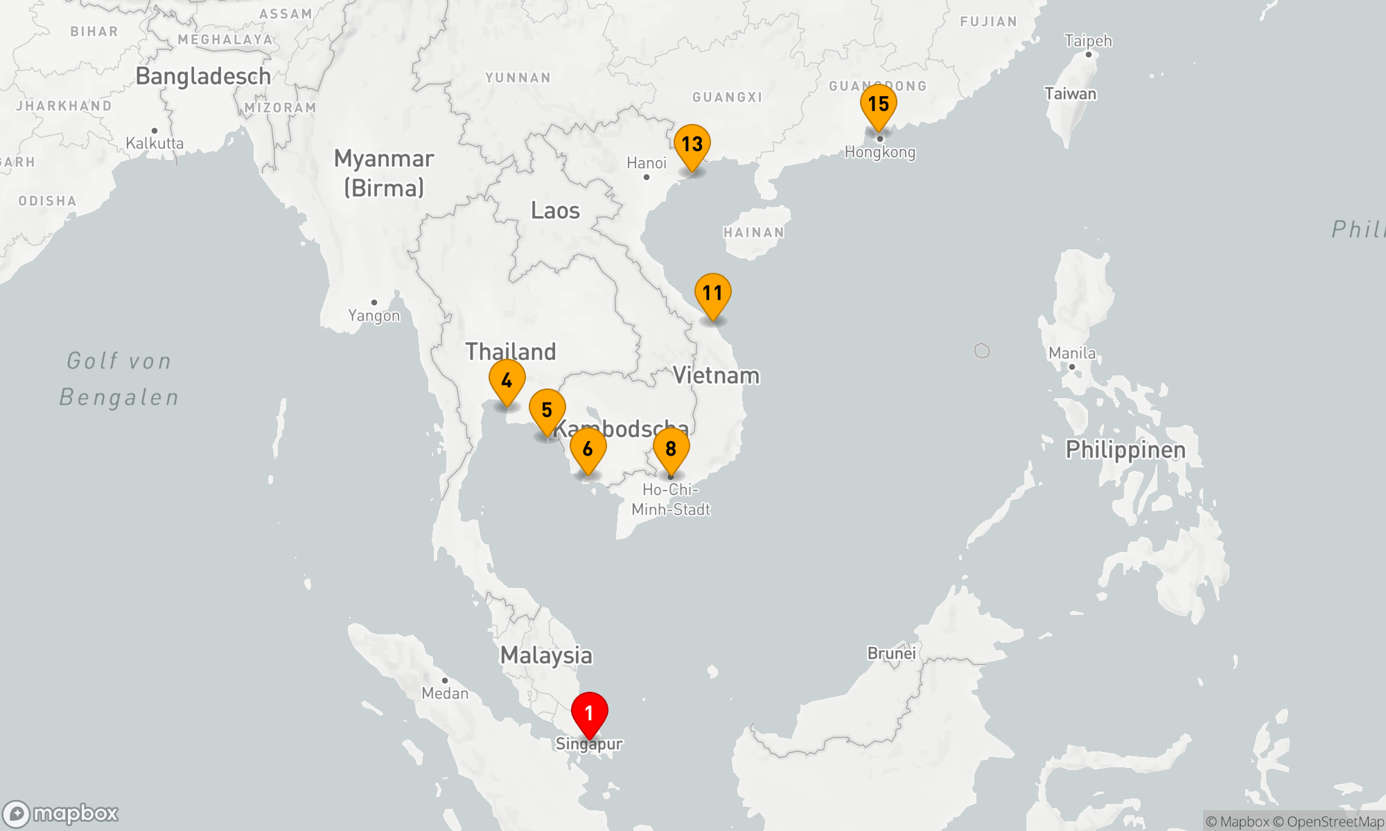 Route 14 Nächte - THAILAND,  KAMBODSCHA & VIETNAM