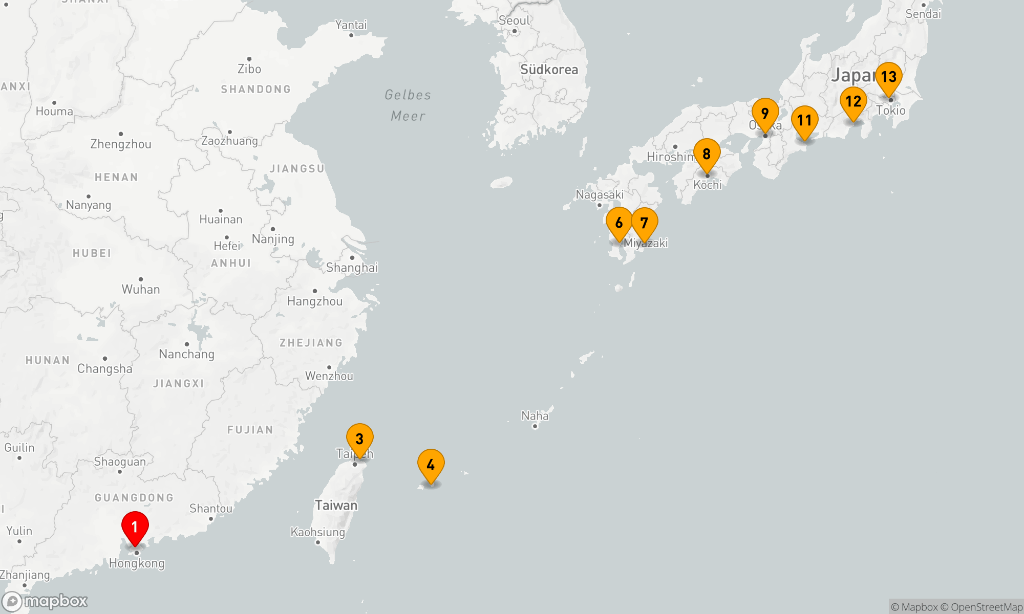 Route 12 Nächte - JUWELEN VON TAIWAN & JAPAN
