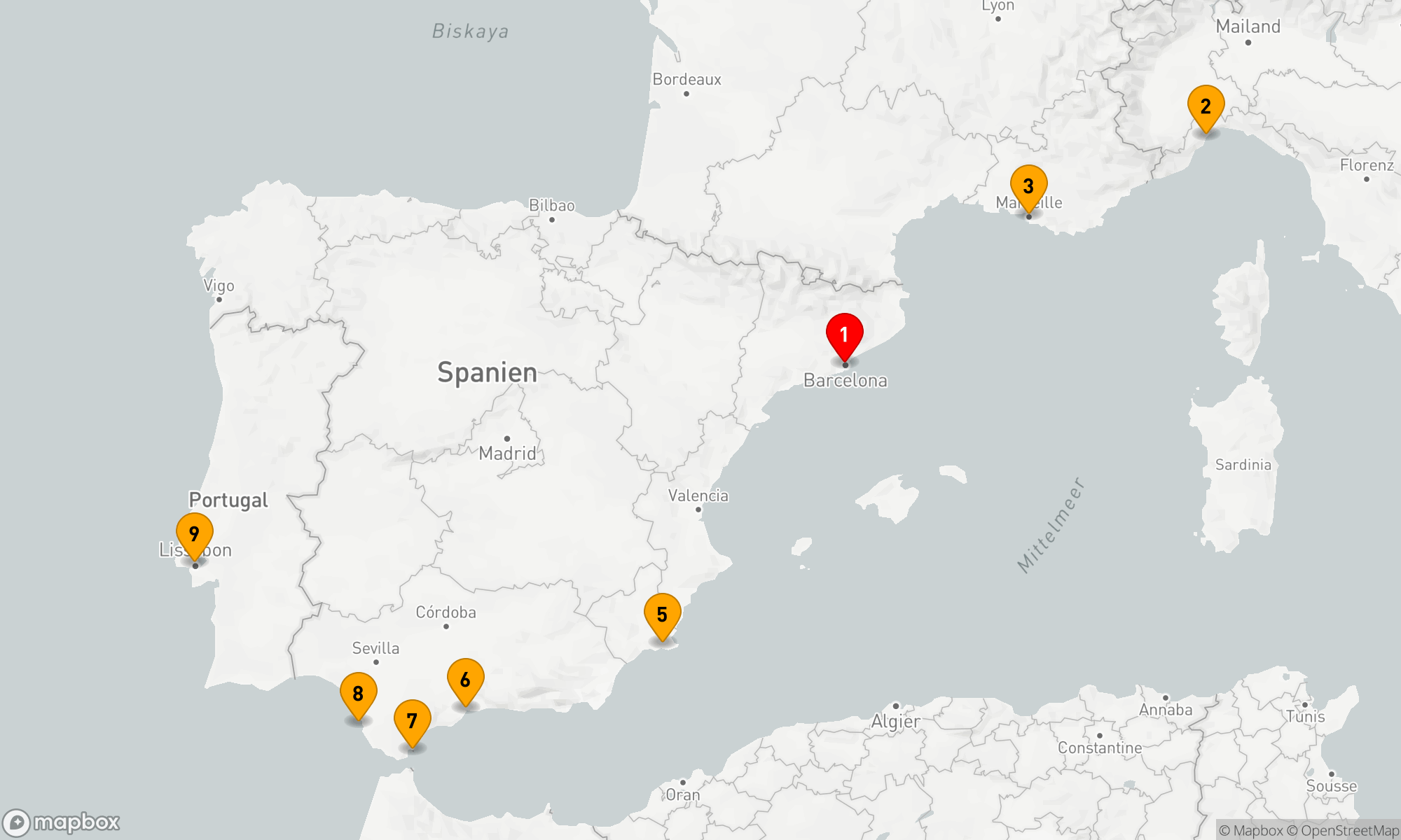 Route 11 Nächte - Mittelmeer-Entdeckungen ab Barcelona