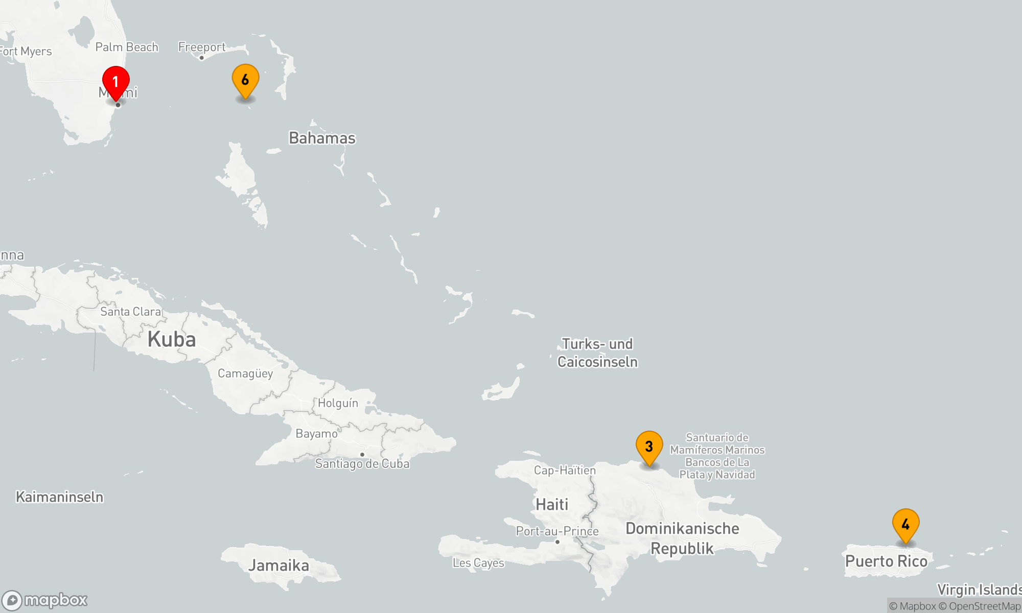 Route 6 Nächte - Karibische Vielfaltstour