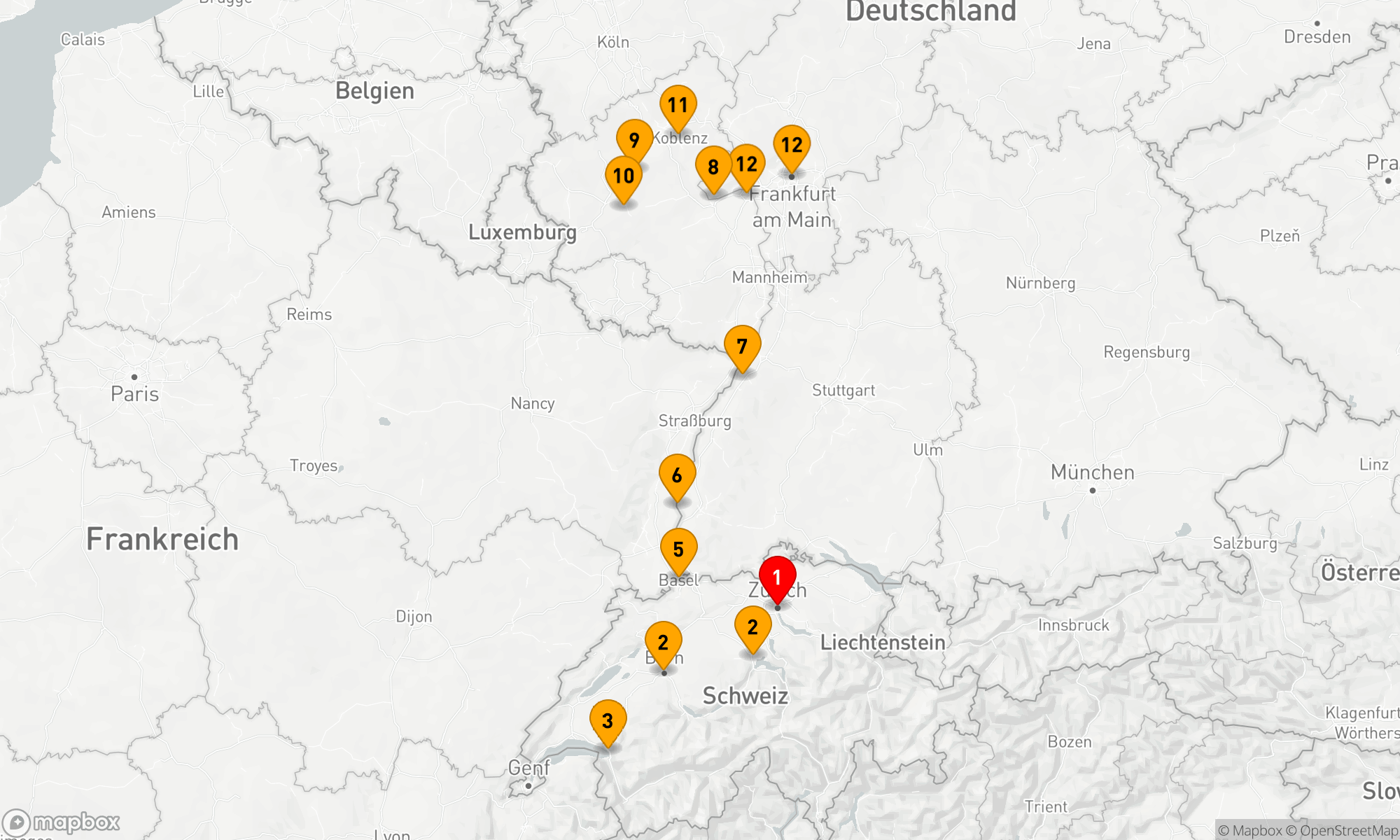 Route 11 Nächte - Charmante Schlösser & Weinberge an Rhein & Mosel mit der Schweiz