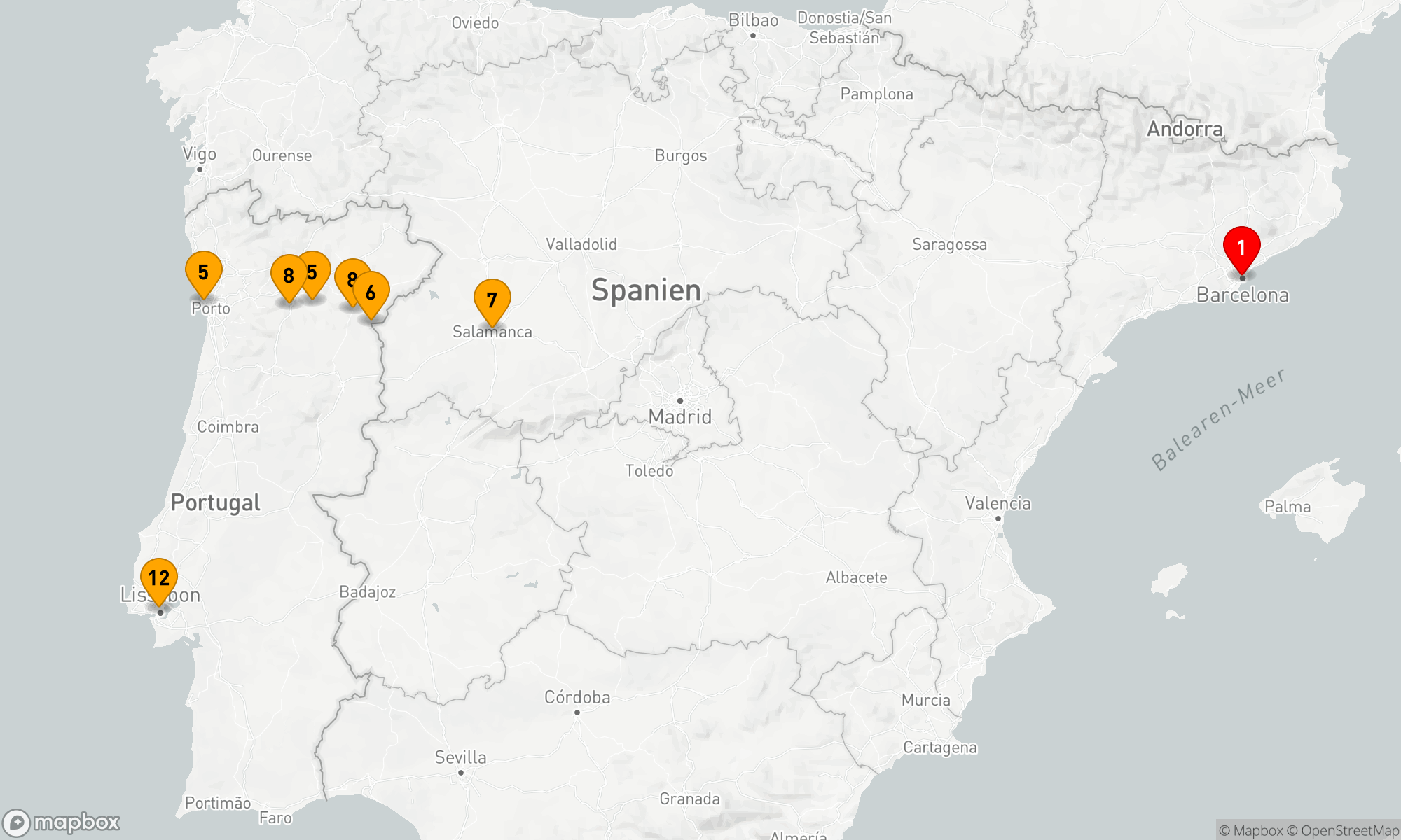 Route 13 Nächte - Barcelona nach Lissabon und die Geheimnisse des Douro