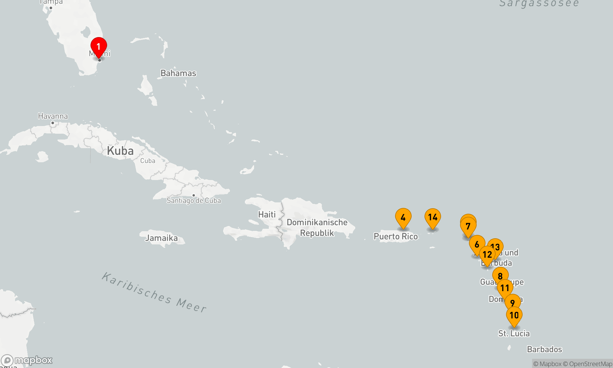 Route 16 Nächte - LEEWARD ISLAND URLAUB