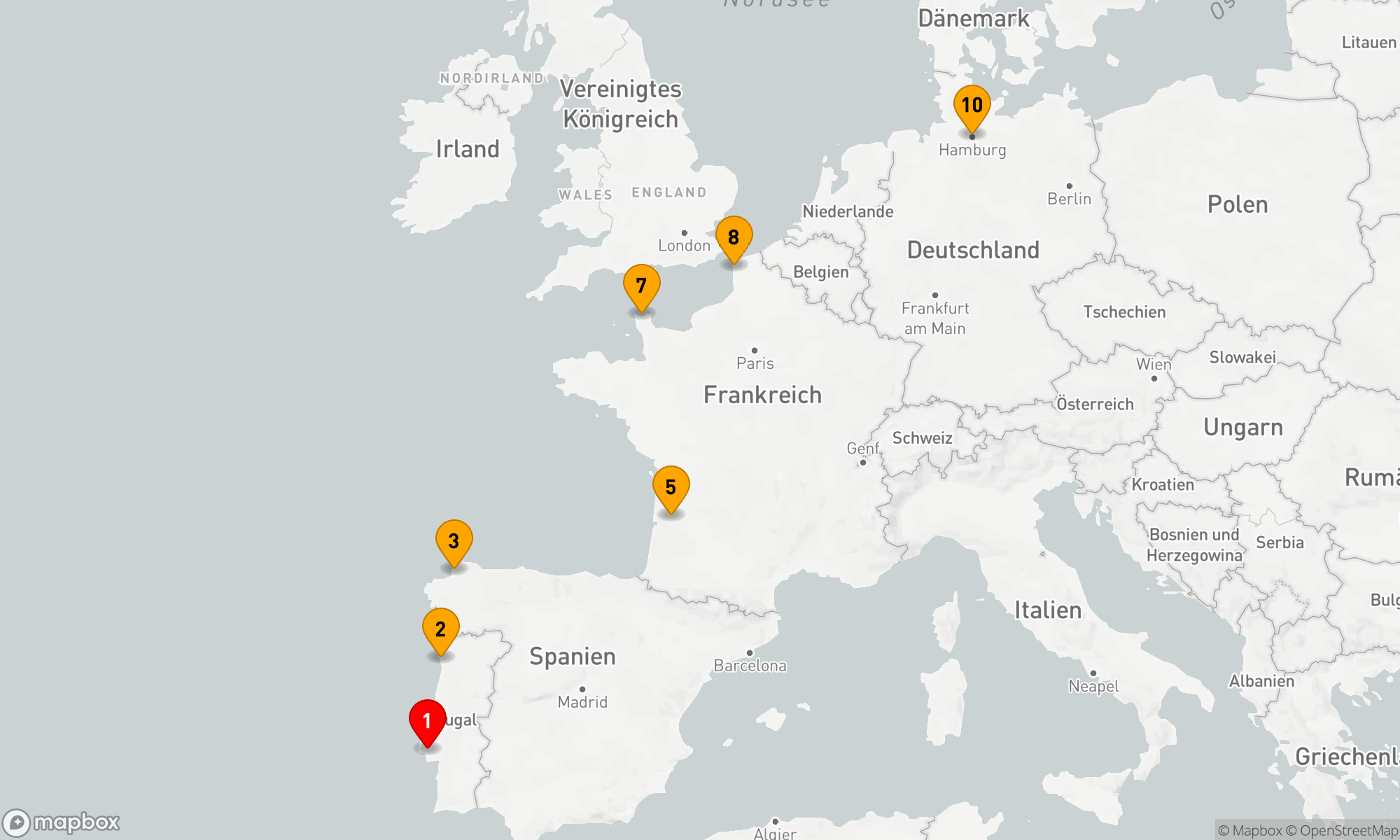 Route 9 Nächte - Von den Küsten Iberiens zu den Nordlichtern