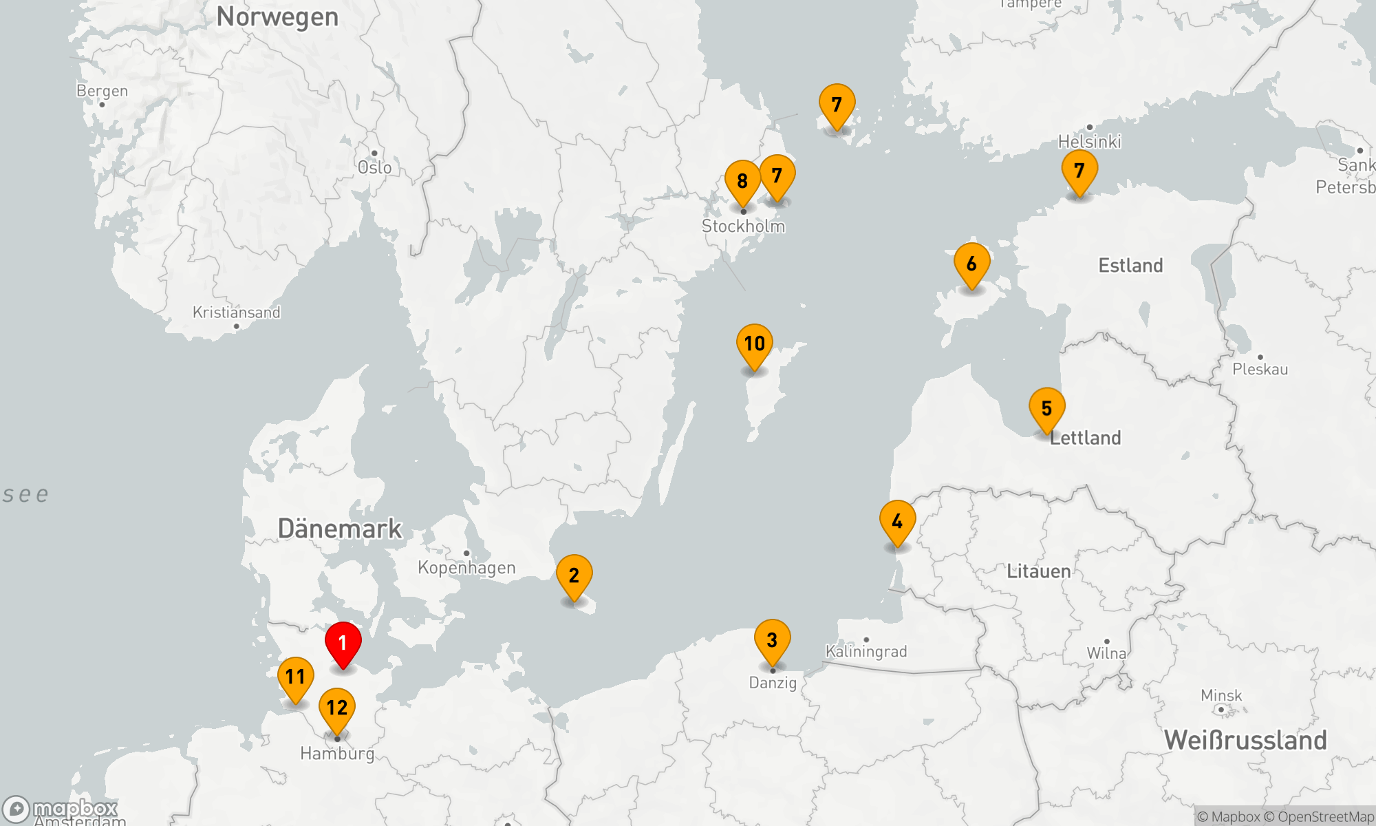 Route 11 Nächte - Ostseeglanz und Nordseeschimmer