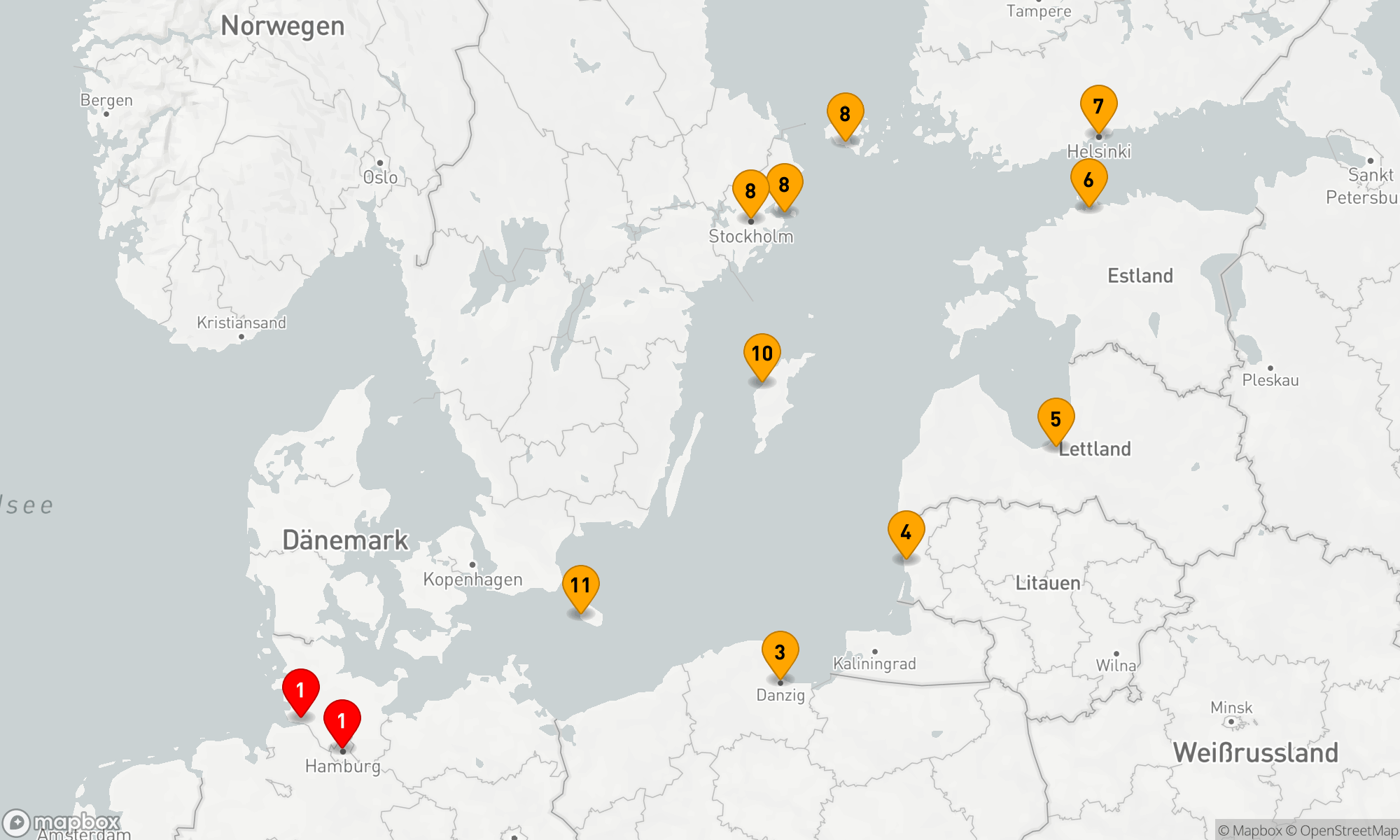 Route 12 Nächte - Perlen der Ostseeküste: Nordische Metropolen & Inselzauber