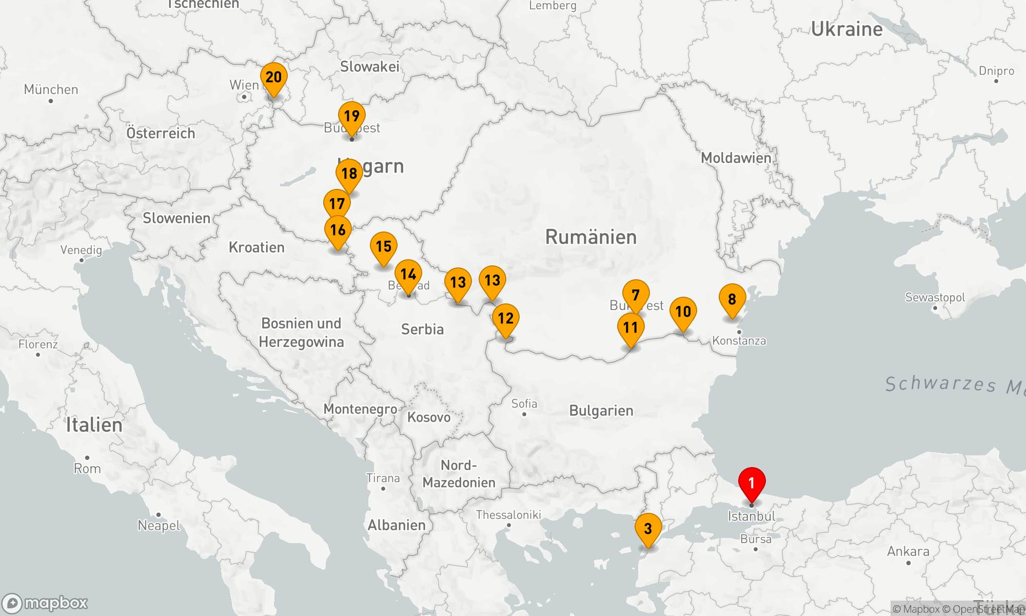 Route 21 Nächte - Untere Donau Entdeckung mit Türkei