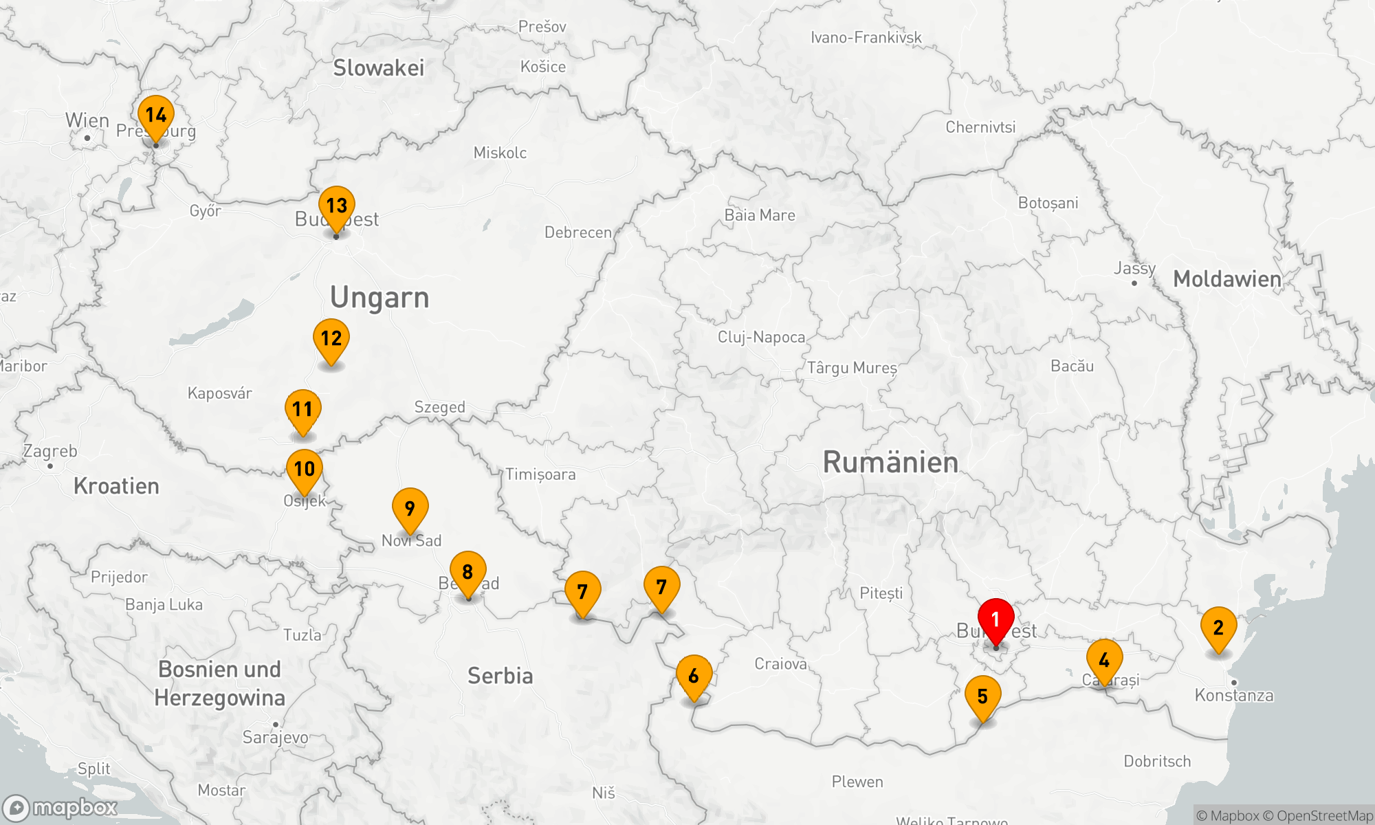 Route 15 Nächte - Entdeckung der unteren Donau