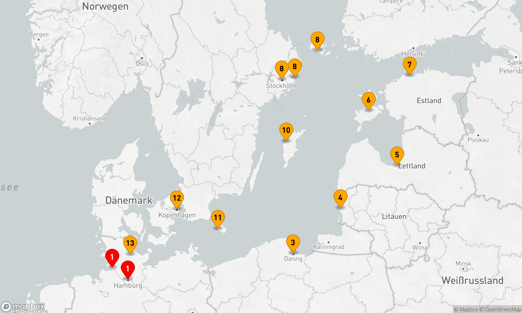 Route 12 Nächte - Nordische Küstenperlen und baltische Metropolen