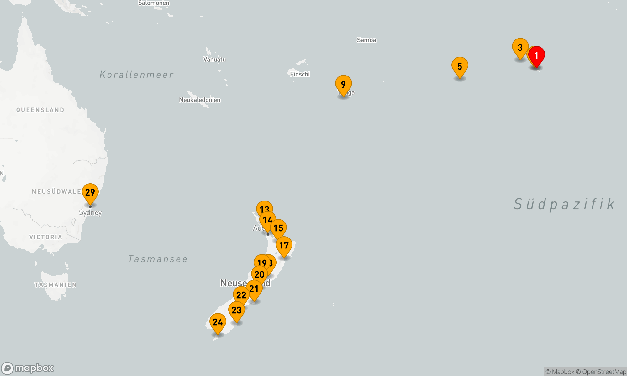 Route 28 Nächte - WELTREISE: SÜDPAZIFISCHE INSELN & NEUSEELAND
