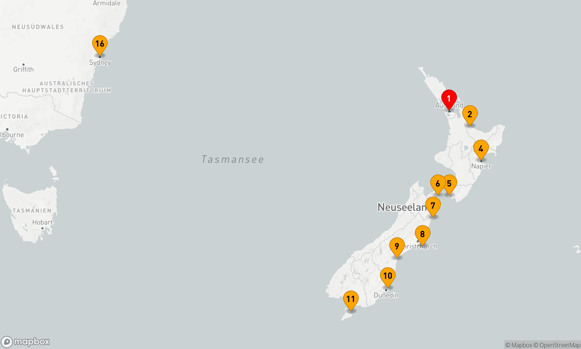 Route 15 Nächte - WELTREISE: NEUSEELAND EXPLORER