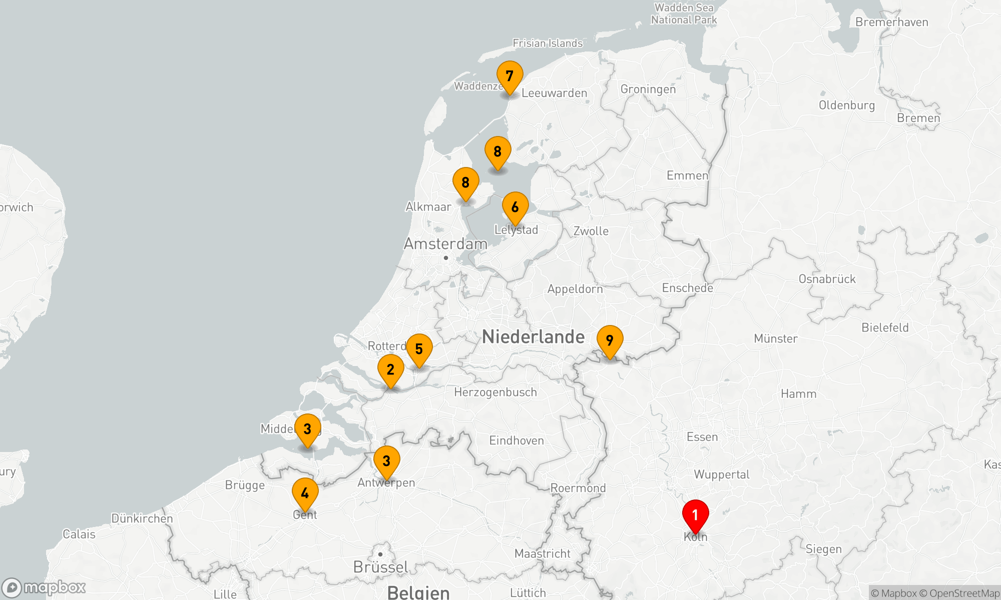 Route 9 Nächte - Rhein Erlebnis und Meer