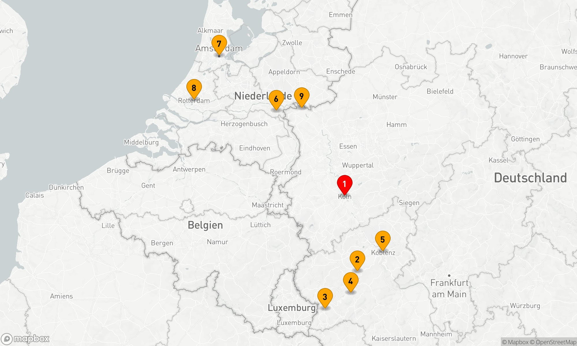 Route 9 Nächte - Rhein Erlebnis Nord und Mosel